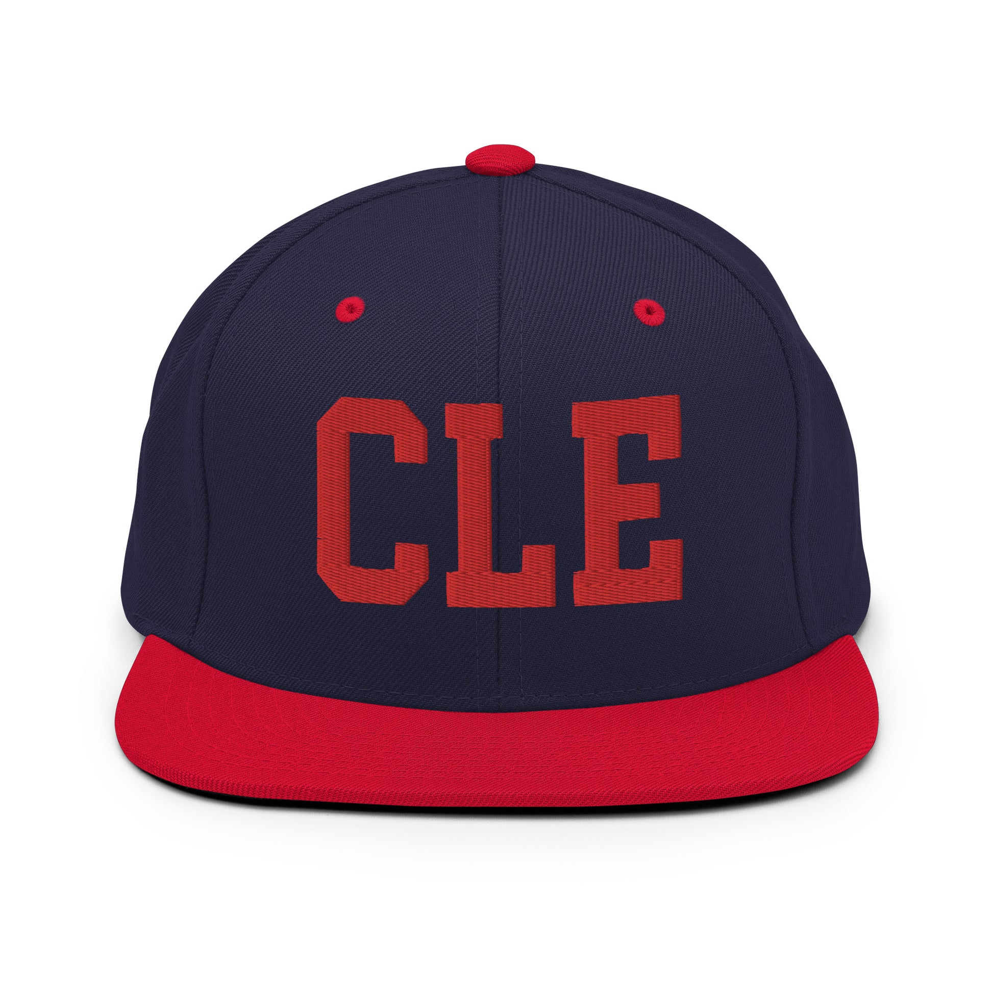 College-Style Classic Snapback Hat • Red • CLE Cleveland • YHM Designs - Image 19