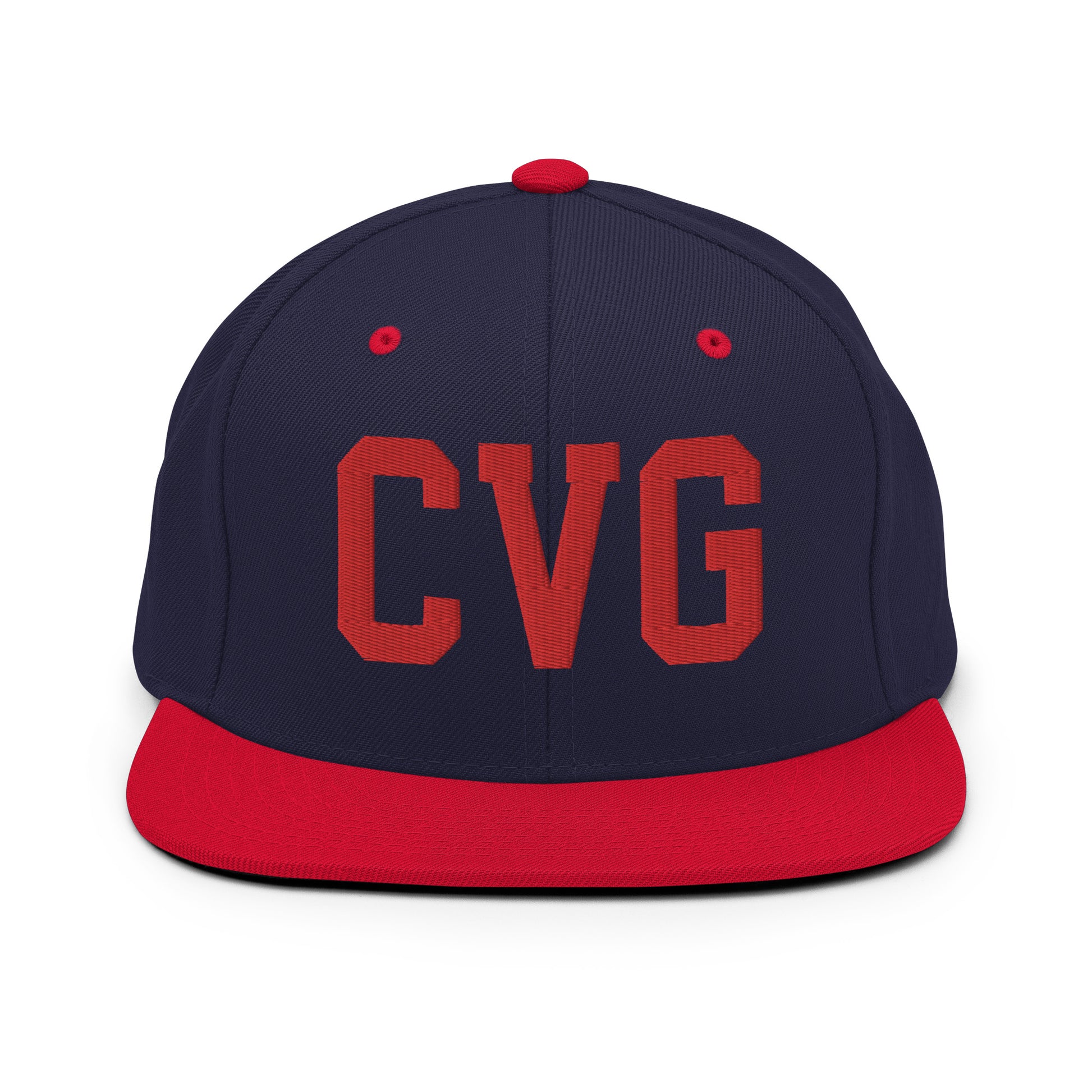 College-Style Classic Snapback Hat • Red • CVG Cincinnati • YHM Designs - Image 19