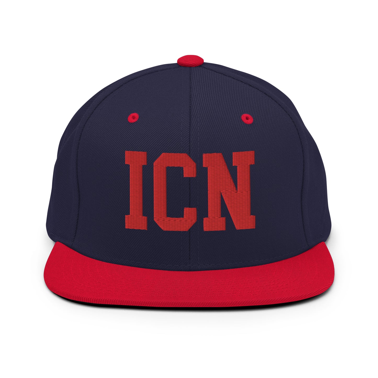 College-Style Classic Snapback Hat • Red • ICN Seoul • YHM Designs - Image 19