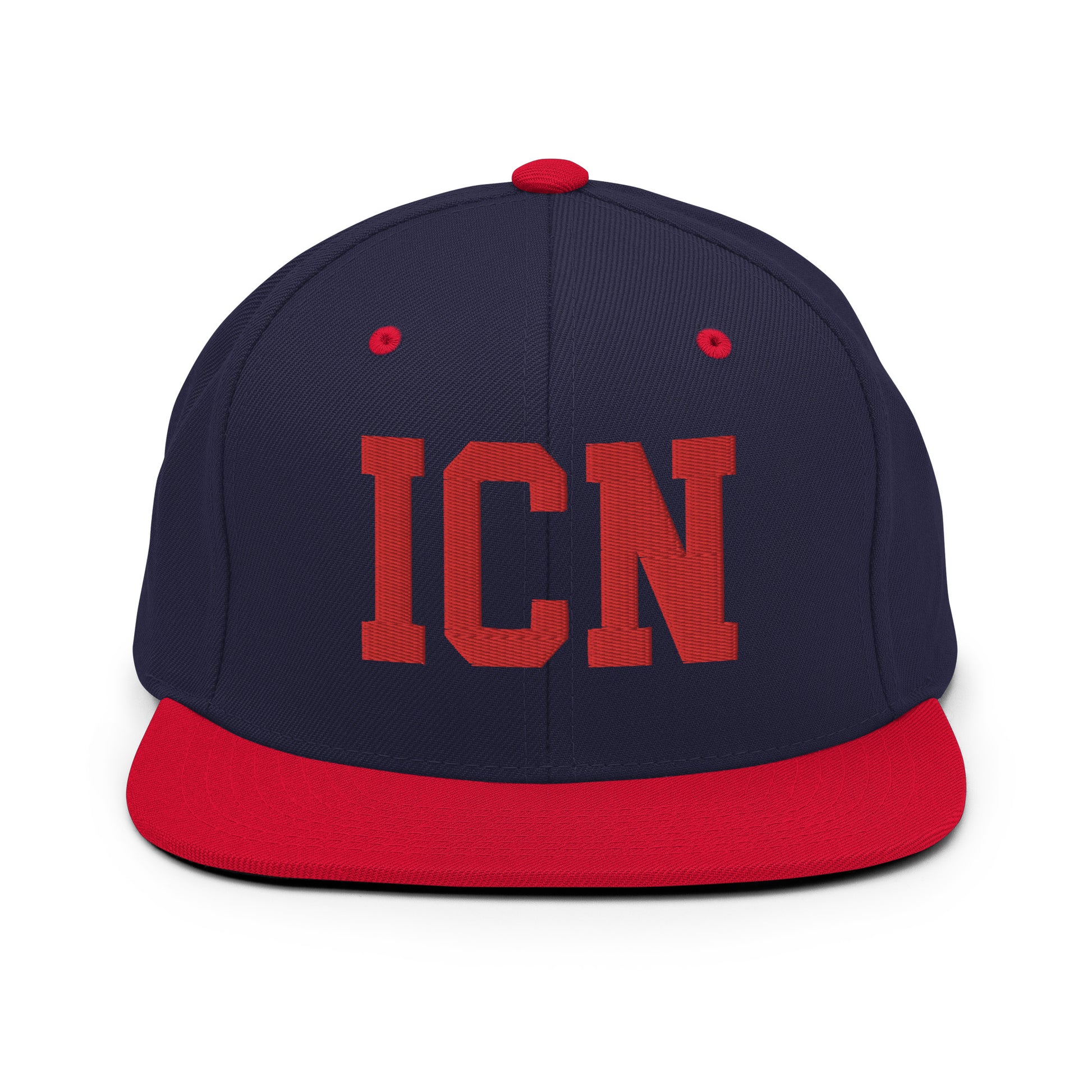 College-Style Classic Snapback Hat • Red • ICN Seoul • YHM Designs - Image 19