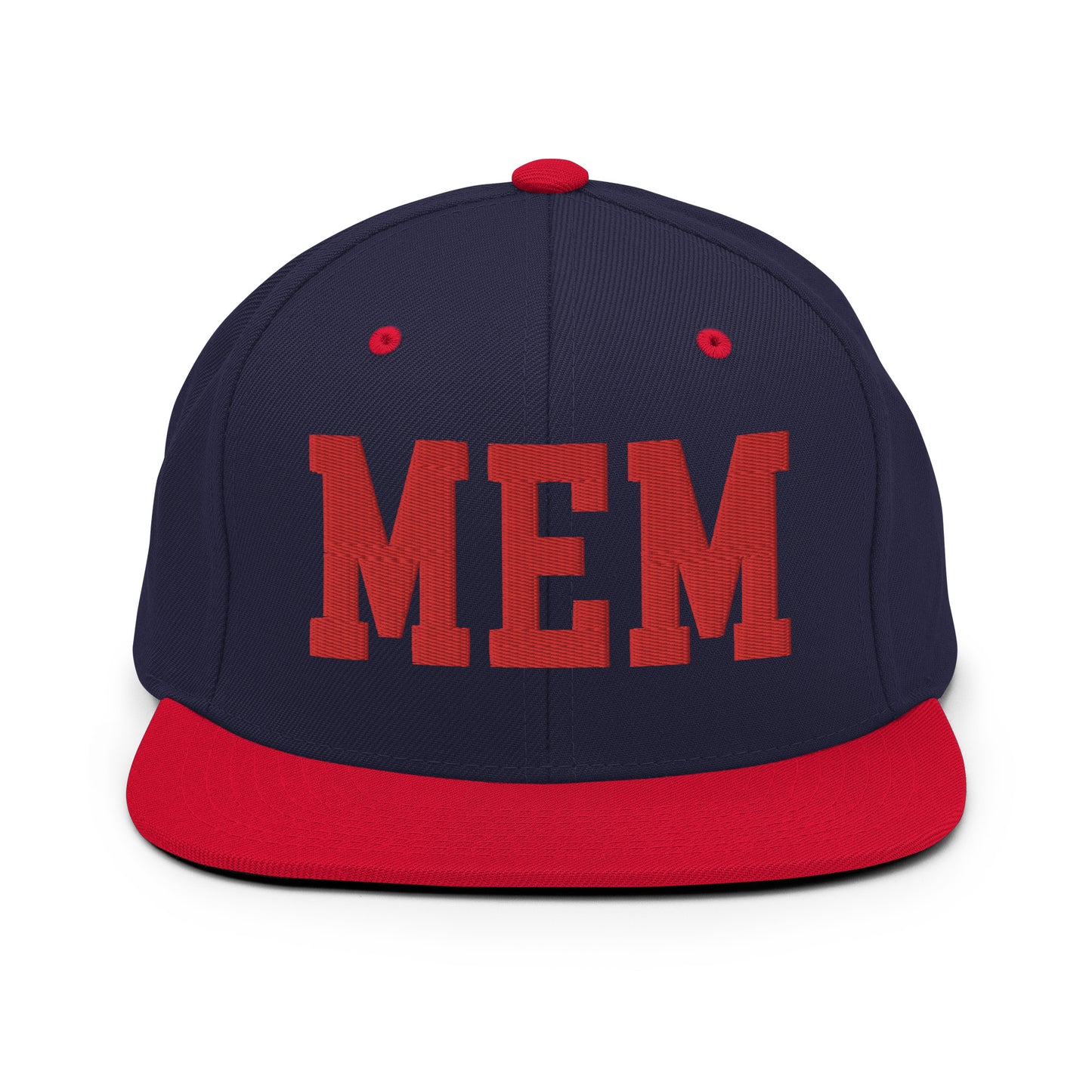 College-Style Classic Snapback Hat • Red • MEM Memphis • YHM Designs - Image 19