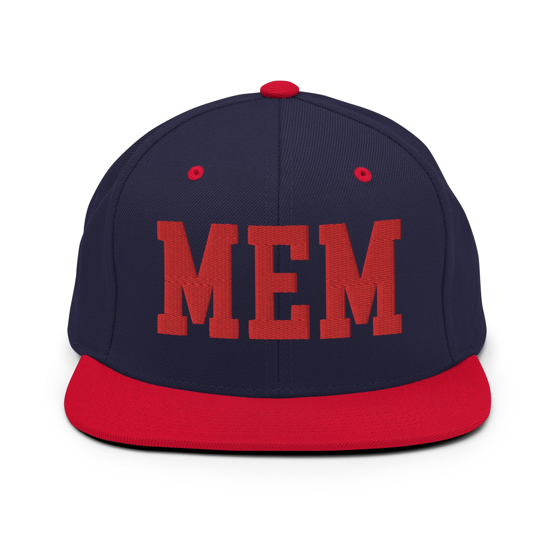 College-Style Classic Snapback Hat • Red • MEM Memphis • YHM Designs - Image 19