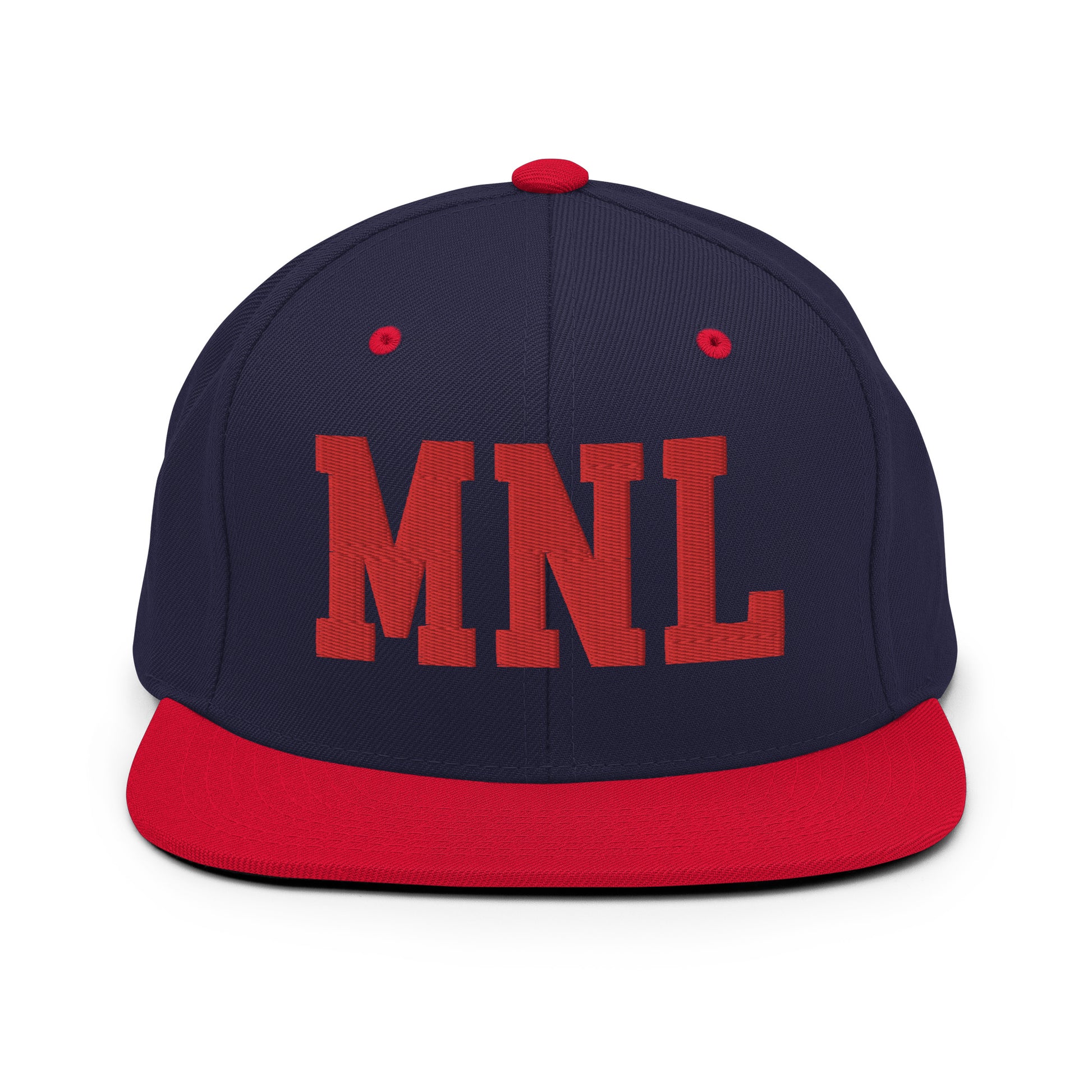 College-Style Classic Snapback Hat • Red • MNL Manila • YHM Designs - Image 19