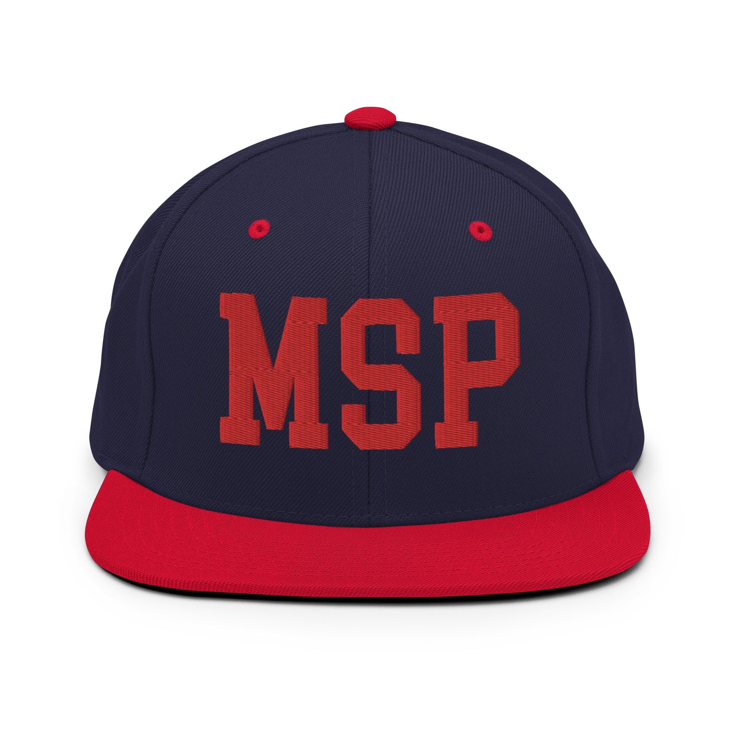 College-Style Classic Snapback Hat • Red • MSP Minneapolis • YHM Designs - Image 19