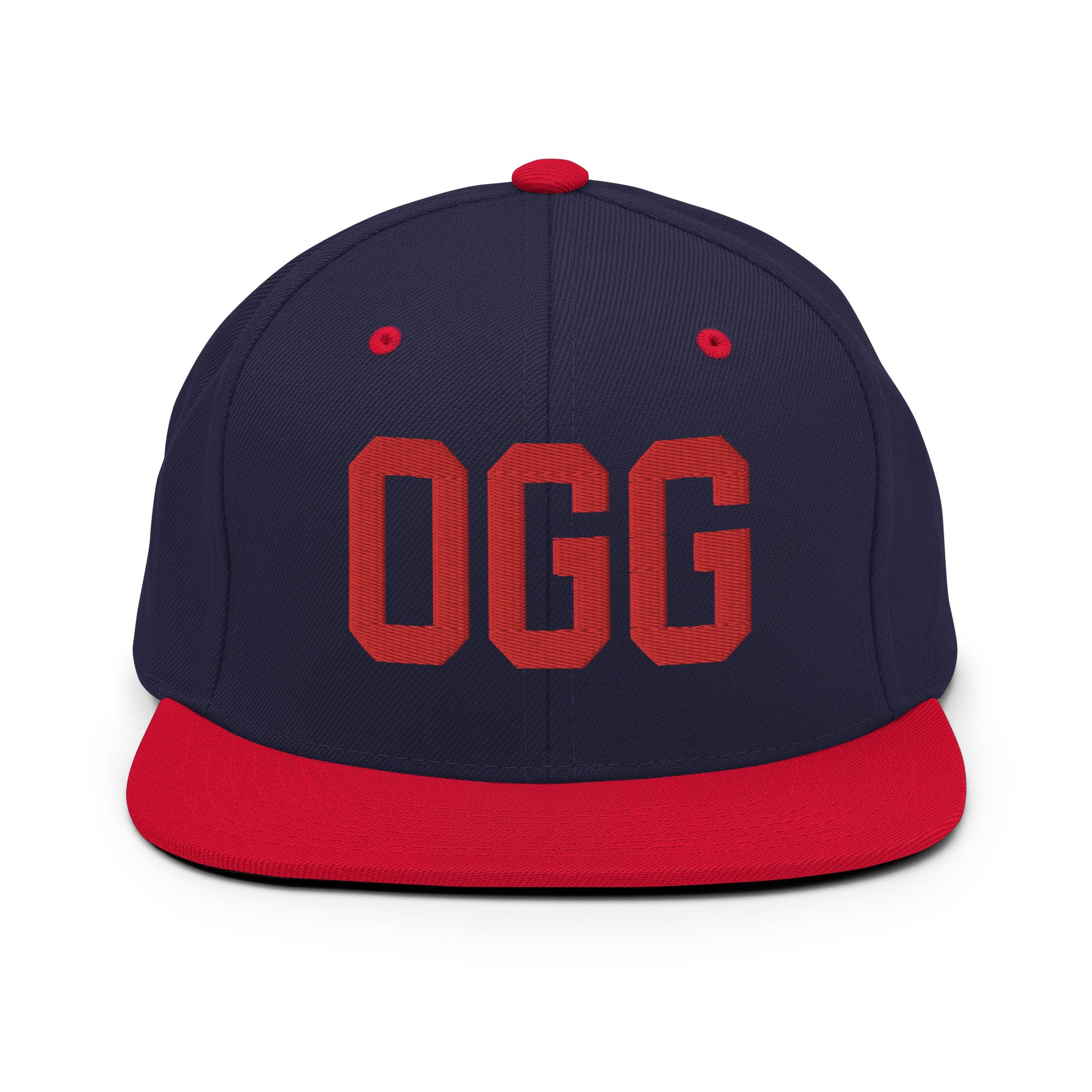 College-Style Classic Snapback Hat • Red • OGG Maui Souvenir • YHM Designs - Image 19