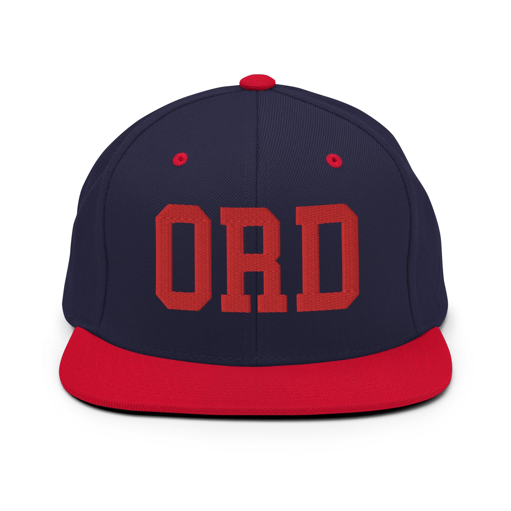 College-Style Classic Snapback Hat • Red • ORD Chicago • YHM Designs - Image 19