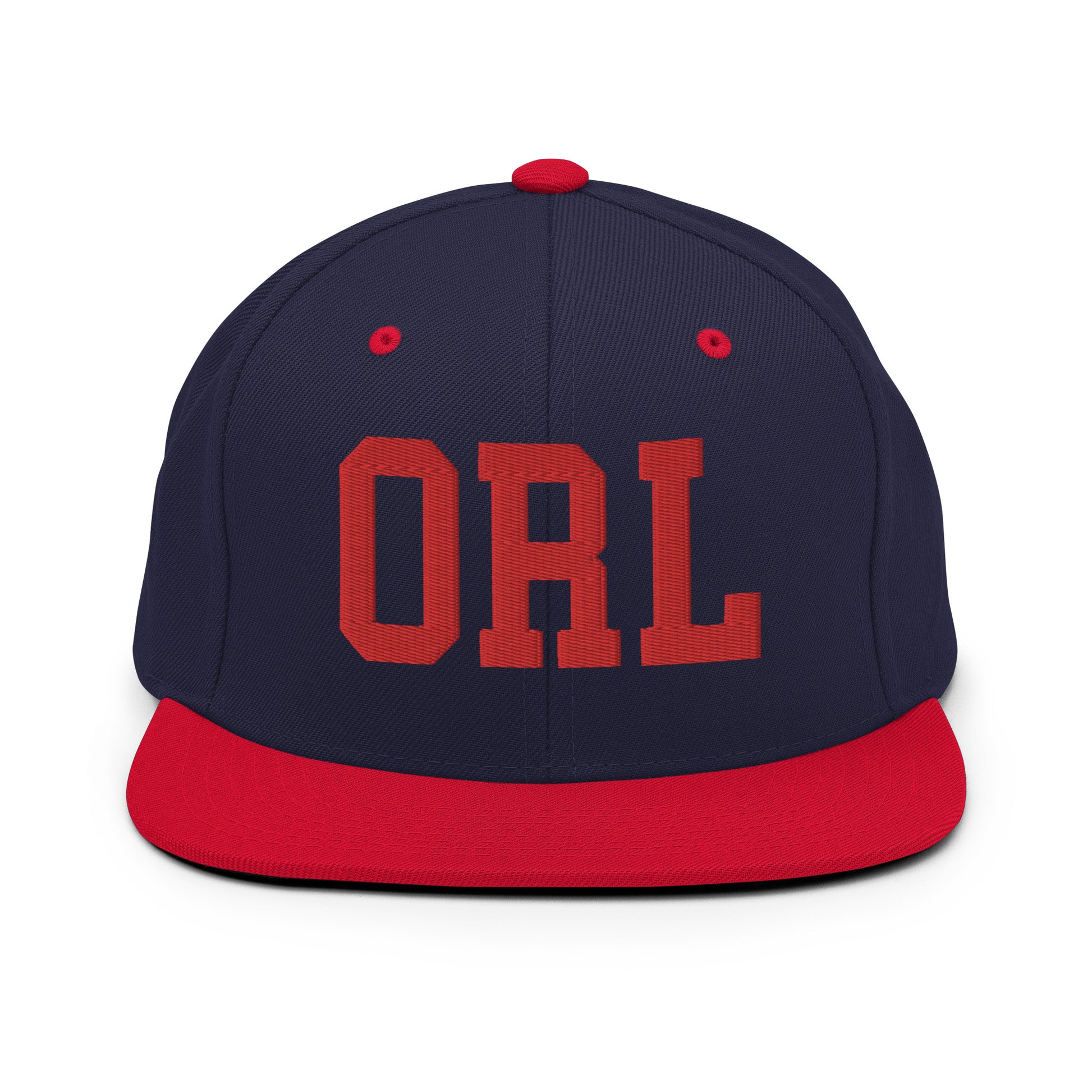 College-Style Classic Snapback Hat • Red • ORL Orlando • YHM Designs - Image 19