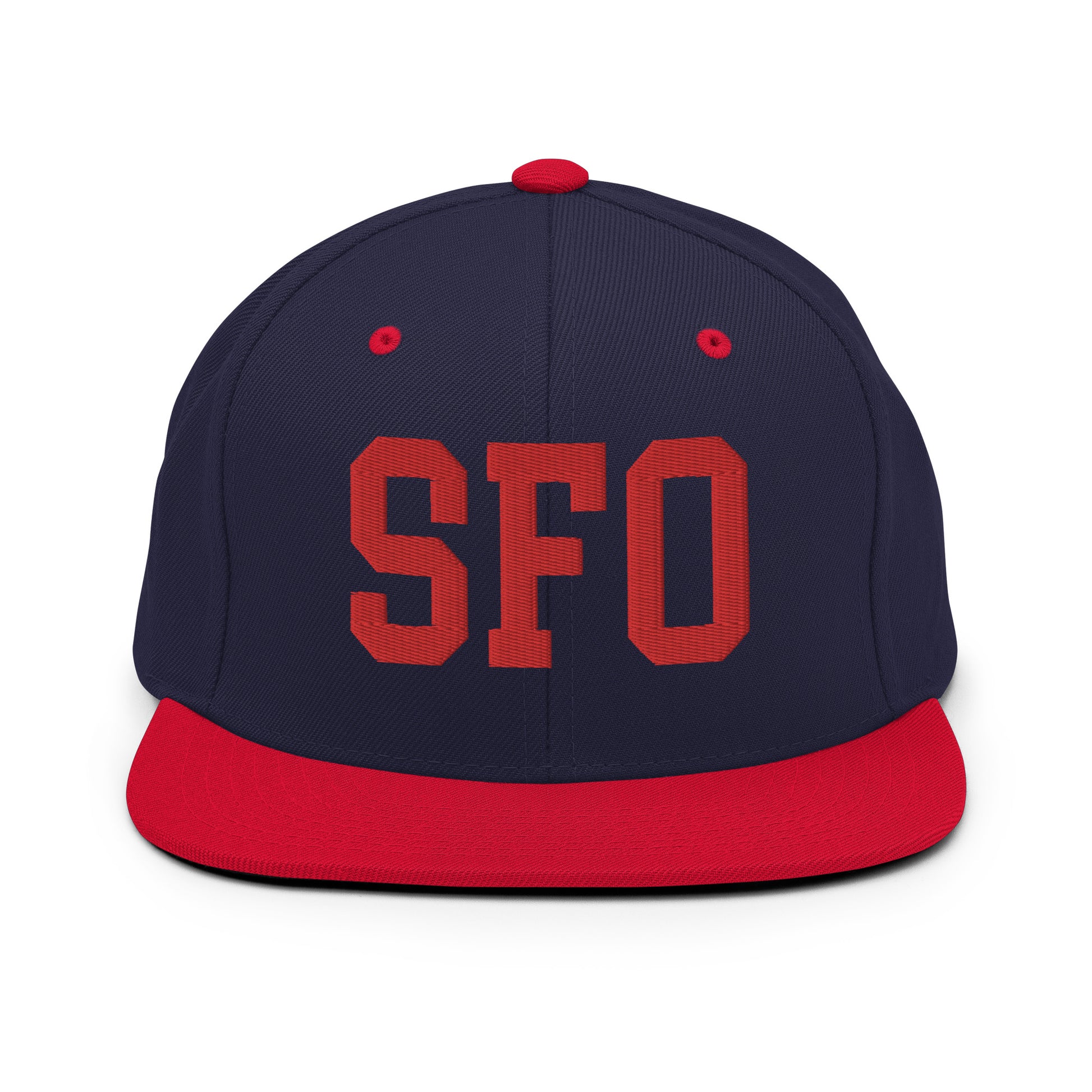 College-Style Classic Snapback Hat • Red • SFO San Francisco • YHM Designs - Image 19