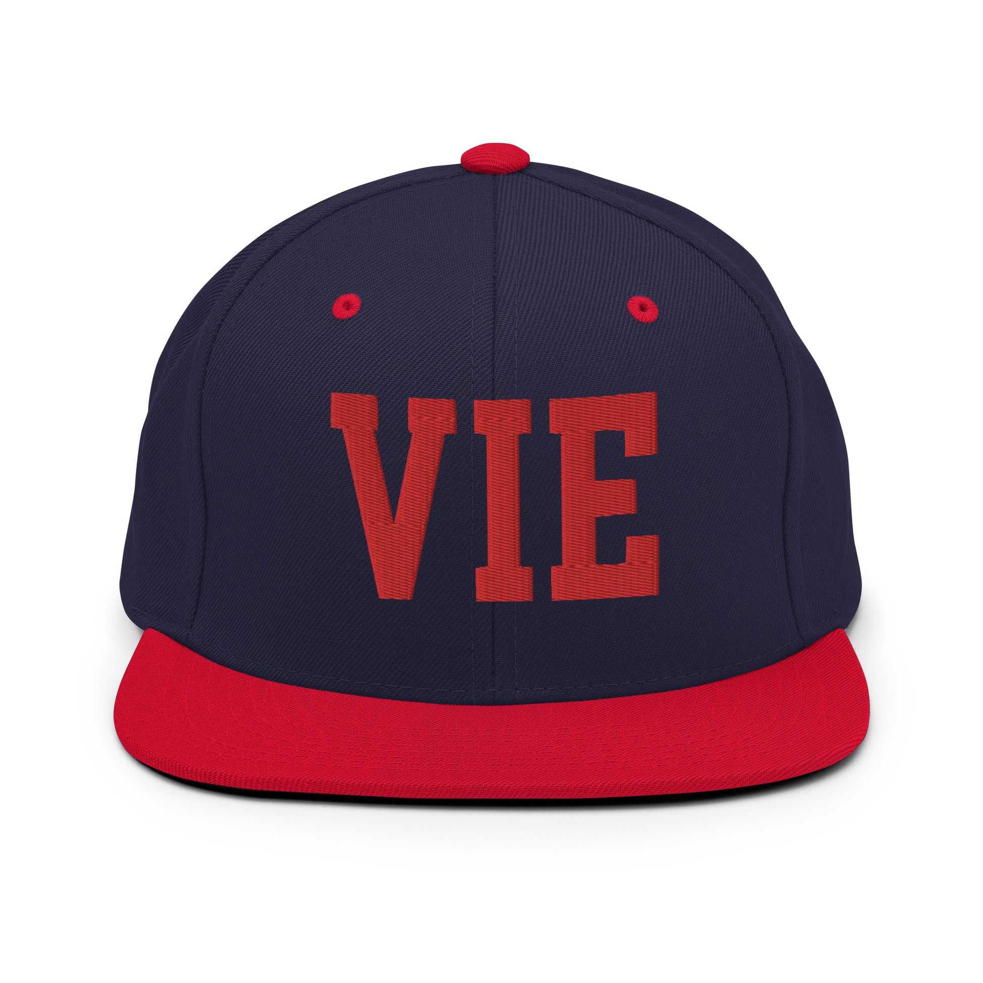 College-Style Classic Snapback Hat • Red • VIE Vienna • YHM Designs - Image 19