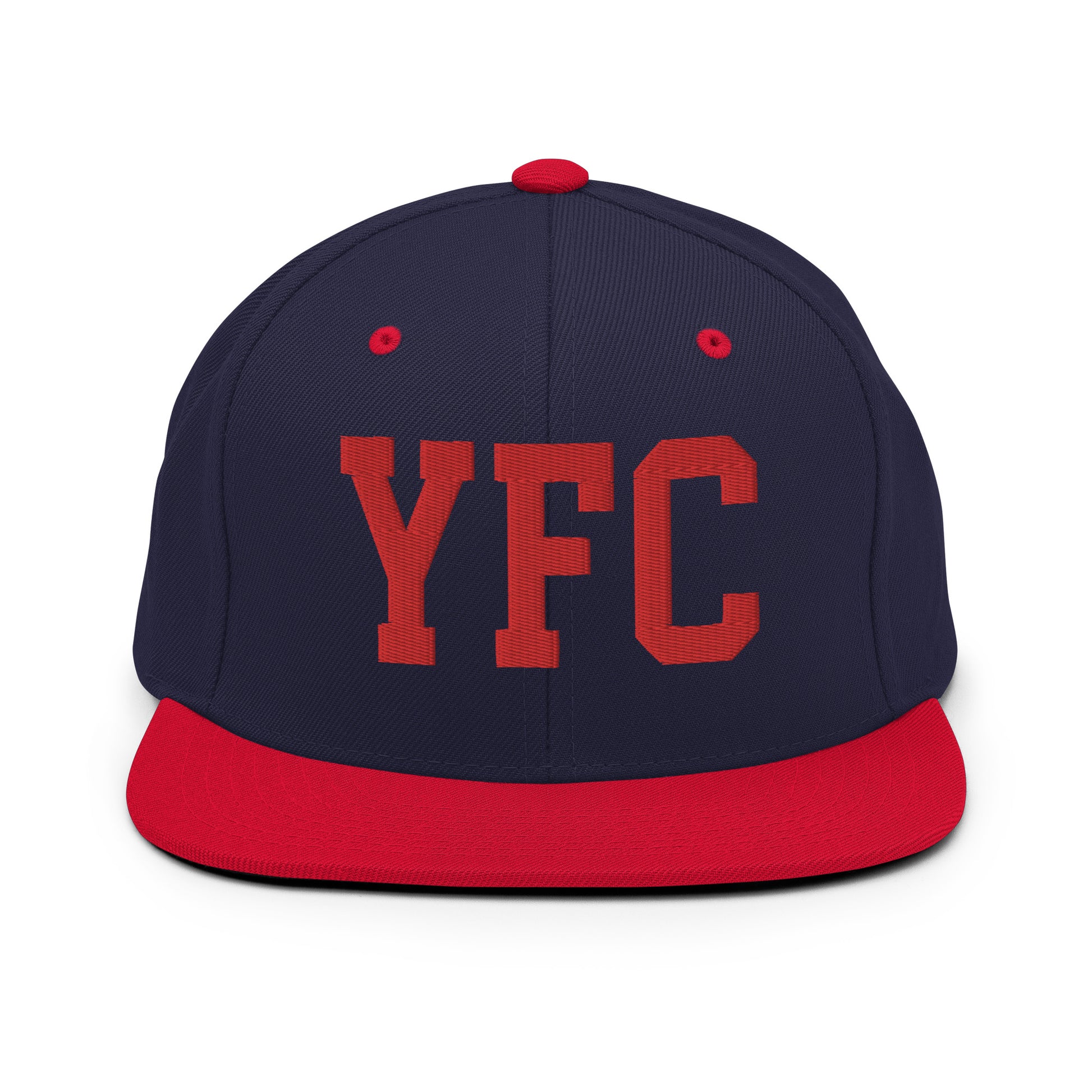 College-Style Classic Snapback Hat • Red • YFC Fredericton • YHM Designs - Image 19