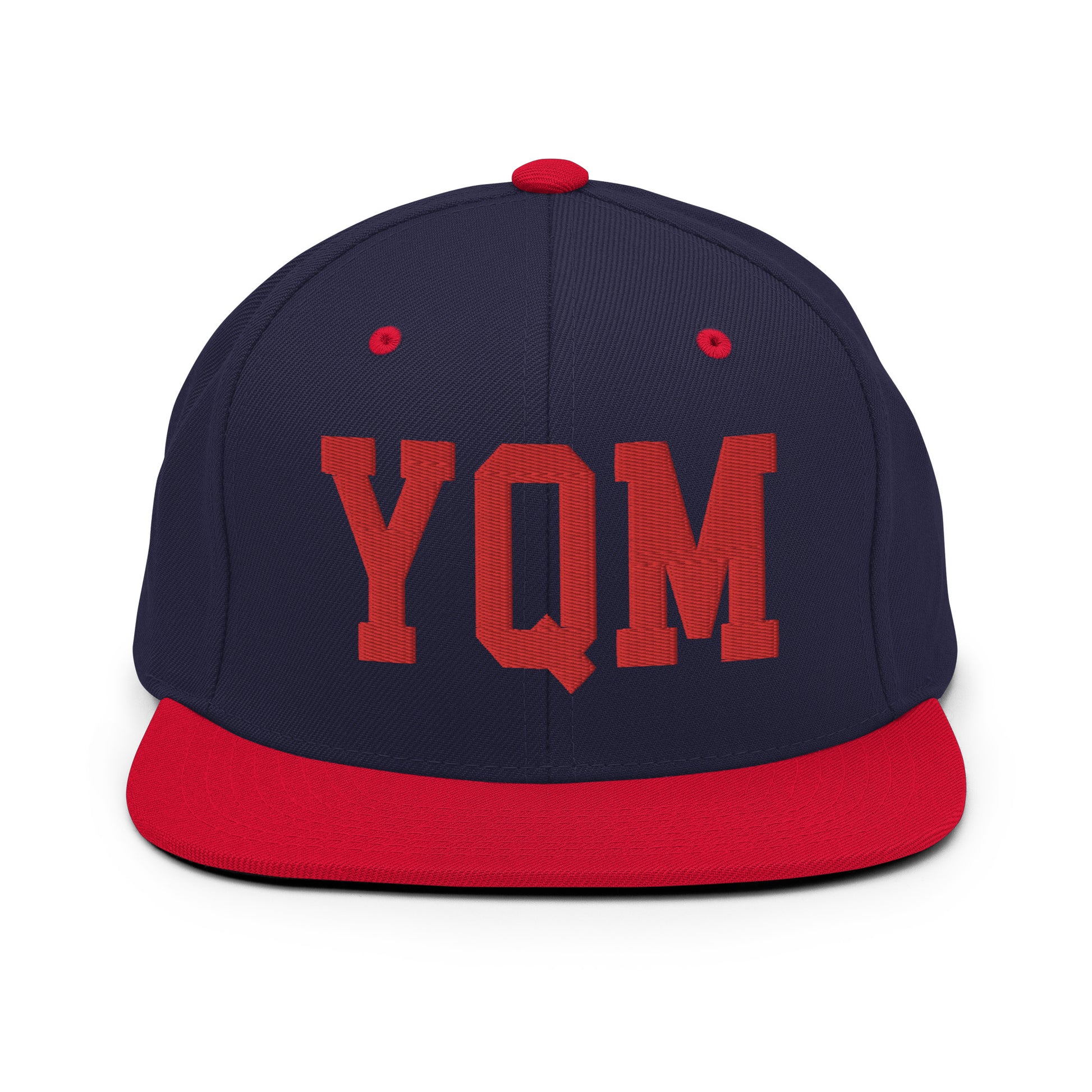 College-Style Classic Snapback Hat • Red • YQM Moncton • YHM Designs - Image 19