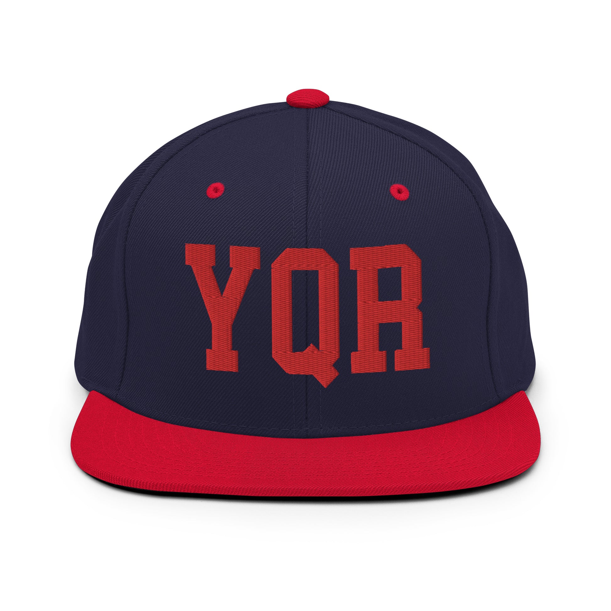 College-Style Classic Snapback Hat • Red • YQR Regina • YHM Designs - Image 19