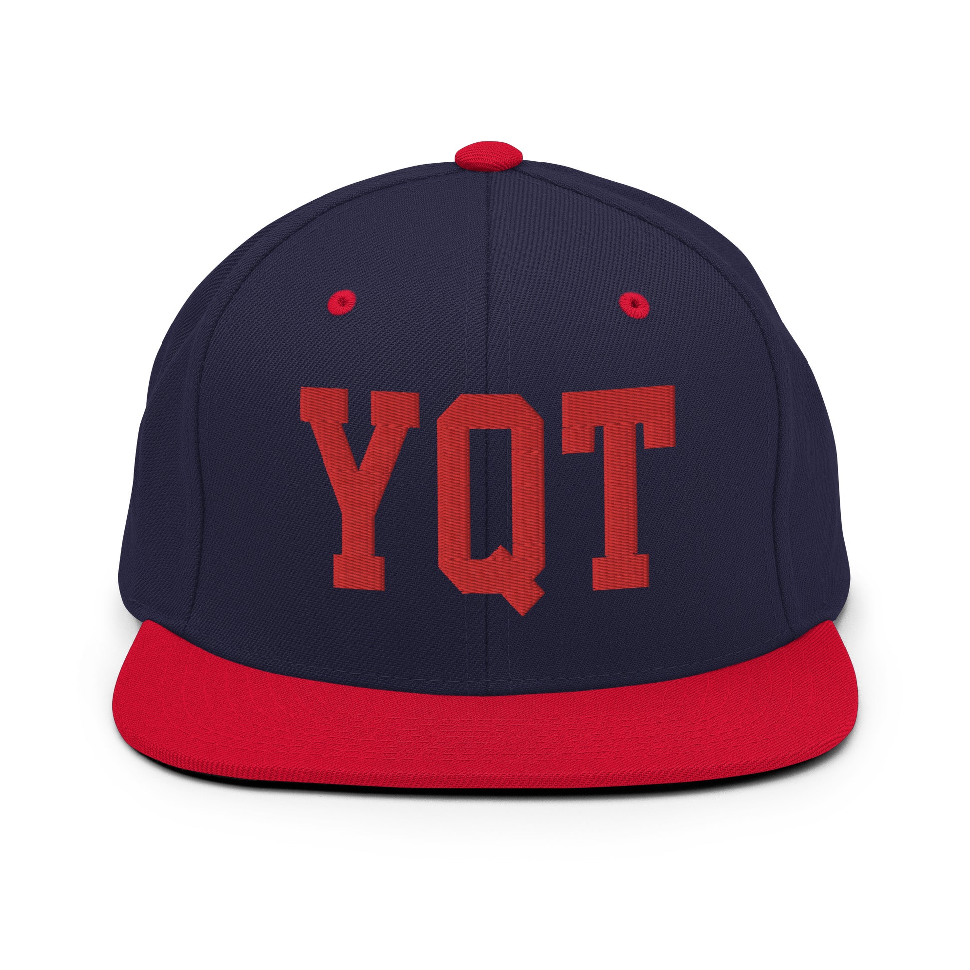 College-Style Classic Snapback Hat • Red • YQT Thunder Bay • YHM Designs - Image 19