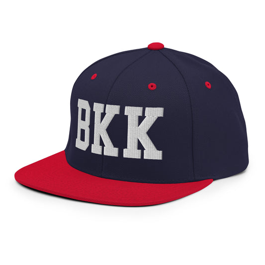College-Style Classic Snapback Hat • White • BKK Bangkok • YHM Designs - Image 01