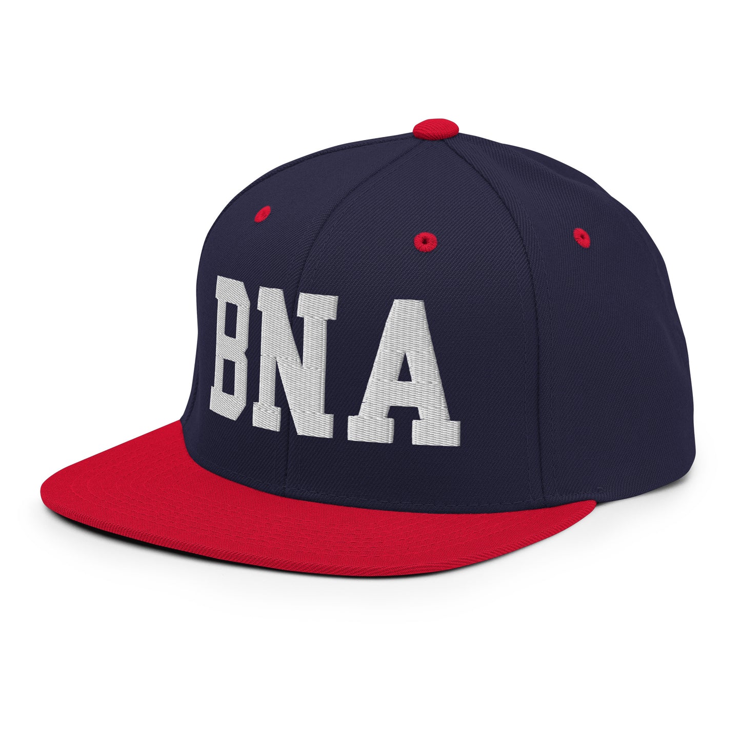 College-Style Classic Snapback Hat • White • BNA Nashville Souvenir • YHM Designs - Image 01