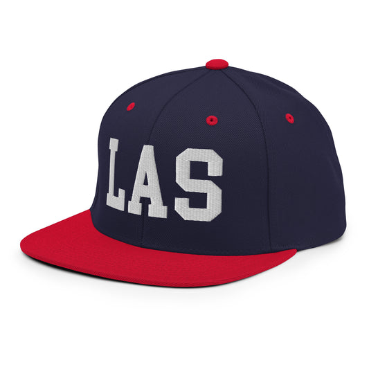 College-Style Classic Snapback Hat • White • LAS Las Vegas • YHM Designs - Image 01