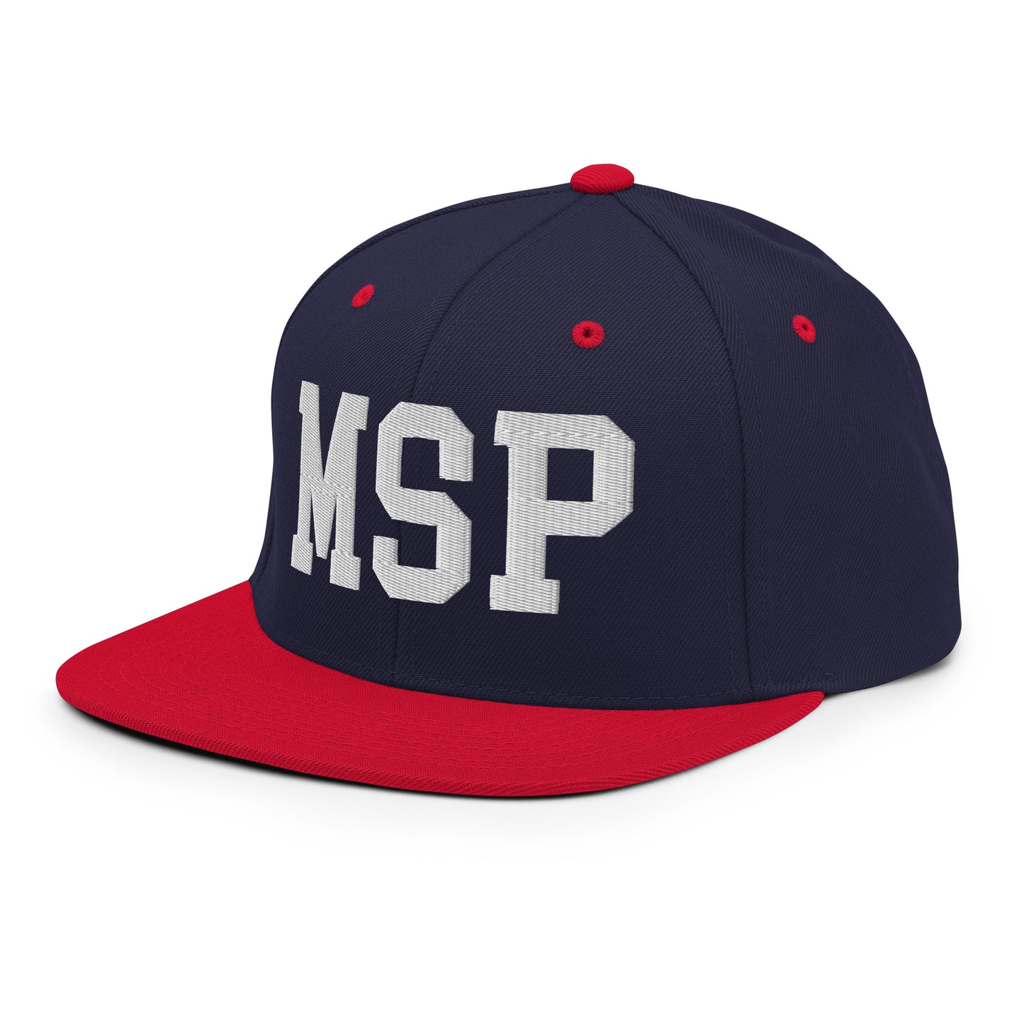 College-Style Classic Snapback Hat • White • MSP Minneapolis • YHM Designs - Image 01