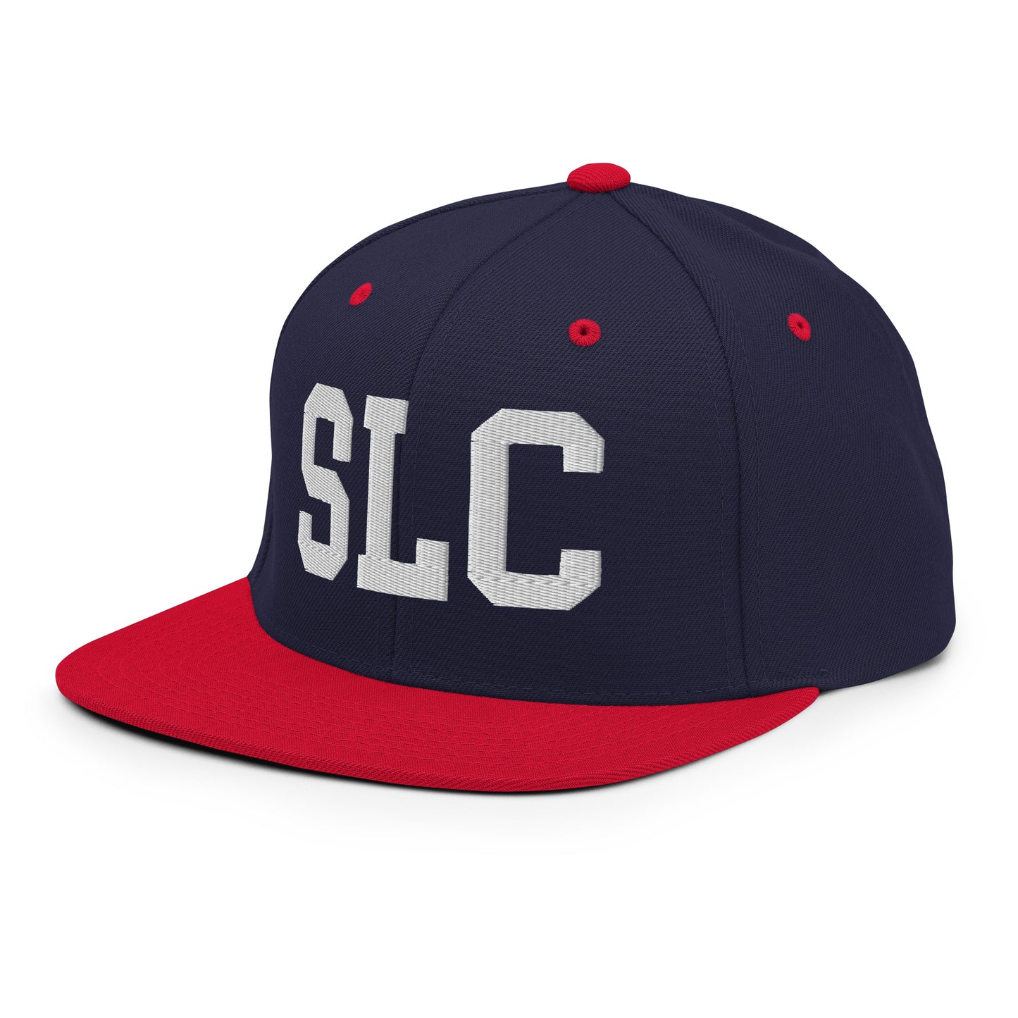 College-Style Classic Snapback Hat • White • SLC Salt Lake City Souvenir • YHM Designs - Image 01