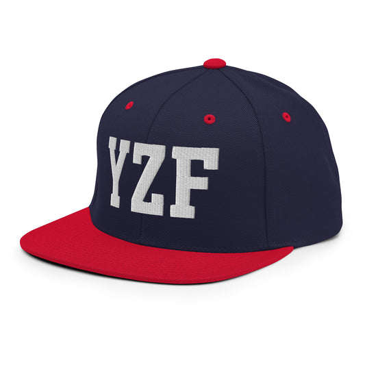 College-Style Classic Snapback Hat • White • YZF Yellowknife Souvenir • YHM Designs - Image 01