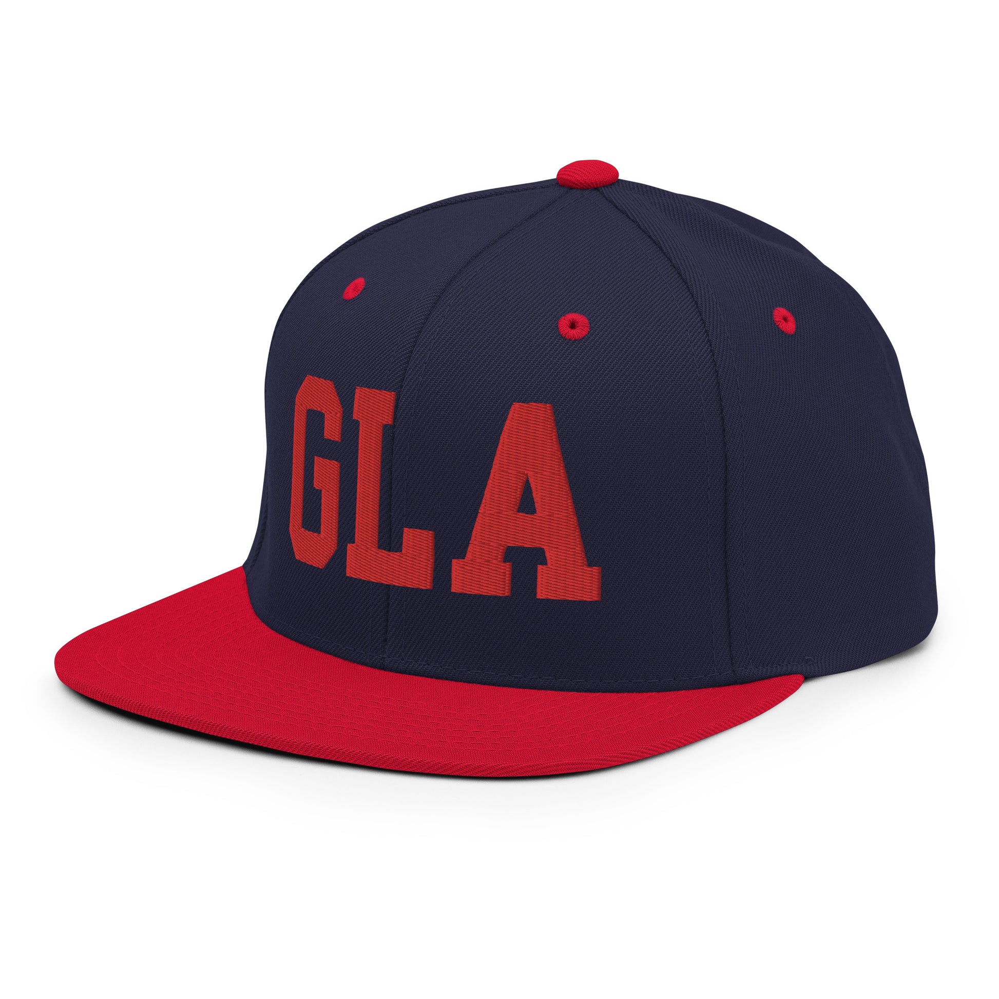 College-Style Classic Snapback Hat • Red • GLA Glasgow • YHM Designs - Image 21