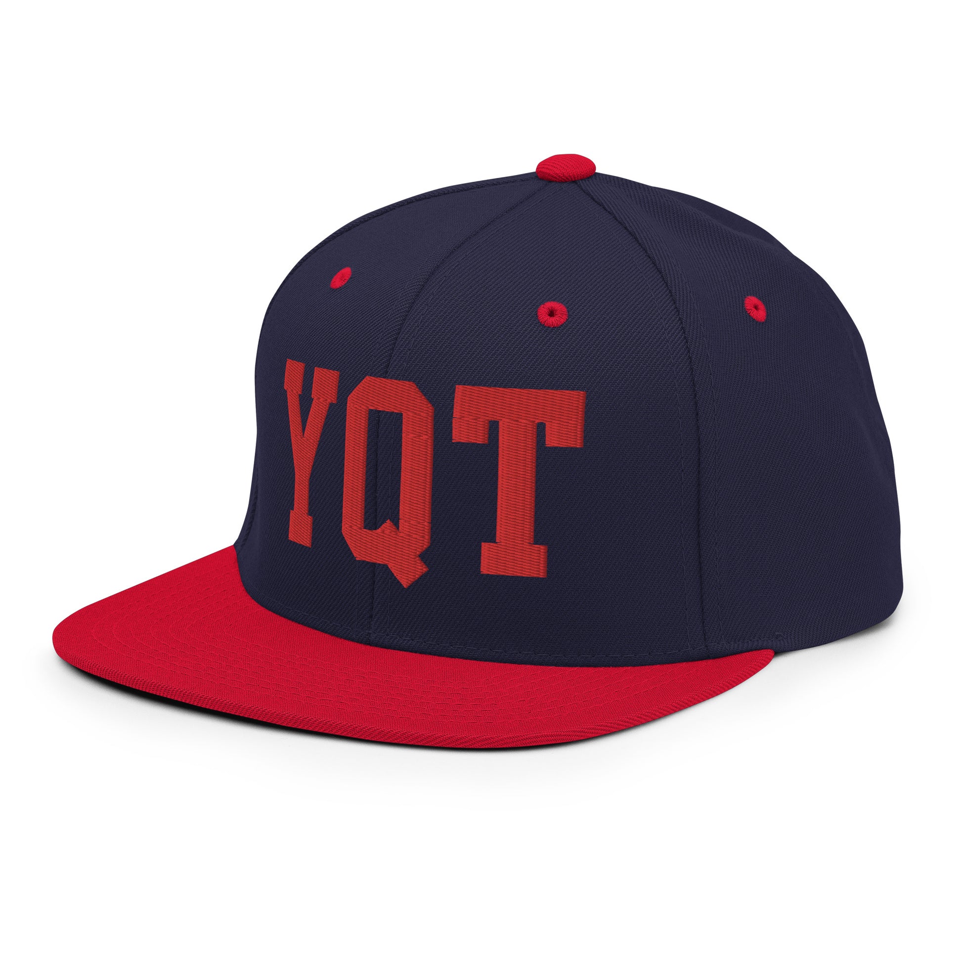 College-Style Classic Snapback Hat • Red • YQT Thunder Bay • YHM Designs - Image 21