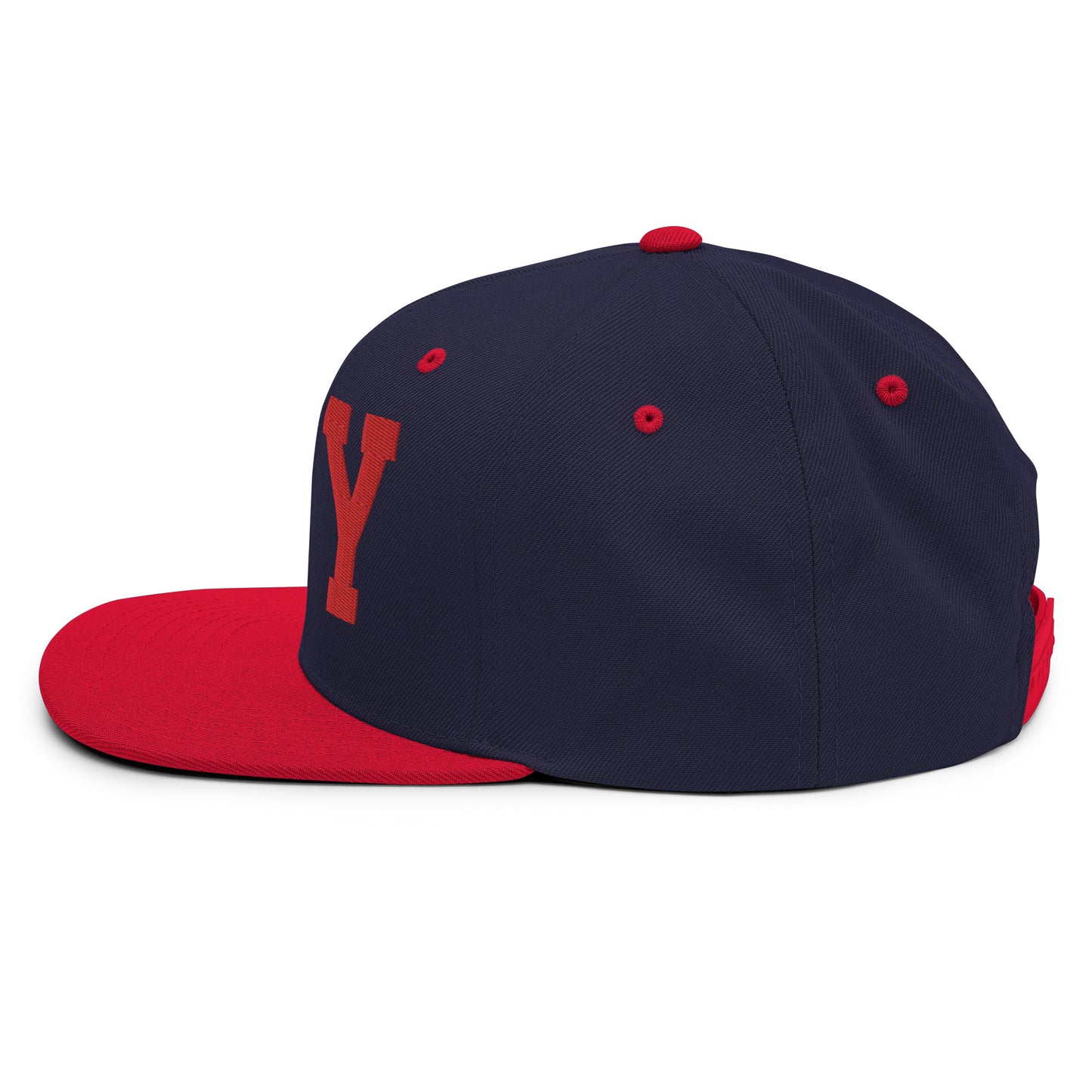 College-Style Classic Snapback Hat • Red • YXY Whitehorse • YHM Designs - Image 22