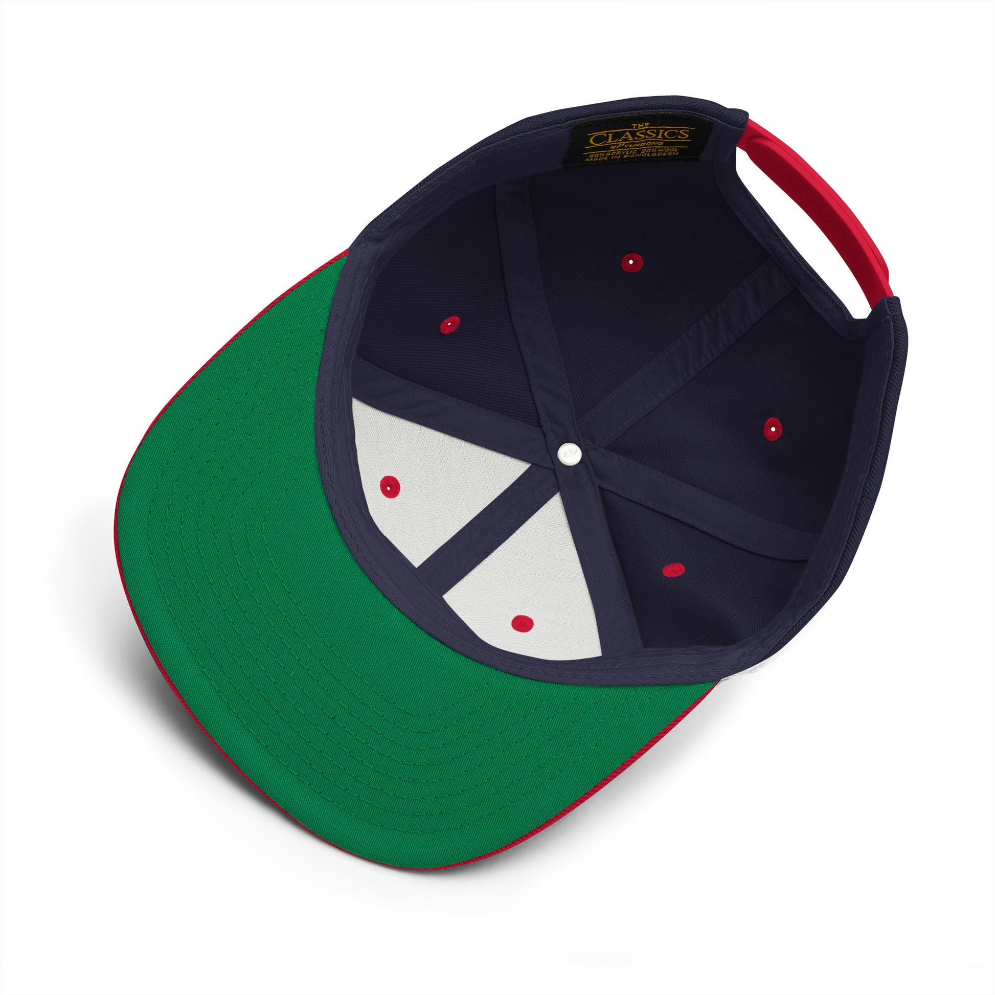 College-Style Classic Snapback Hat • White • ABQ Albuquerque • YHM Designs - Image 05