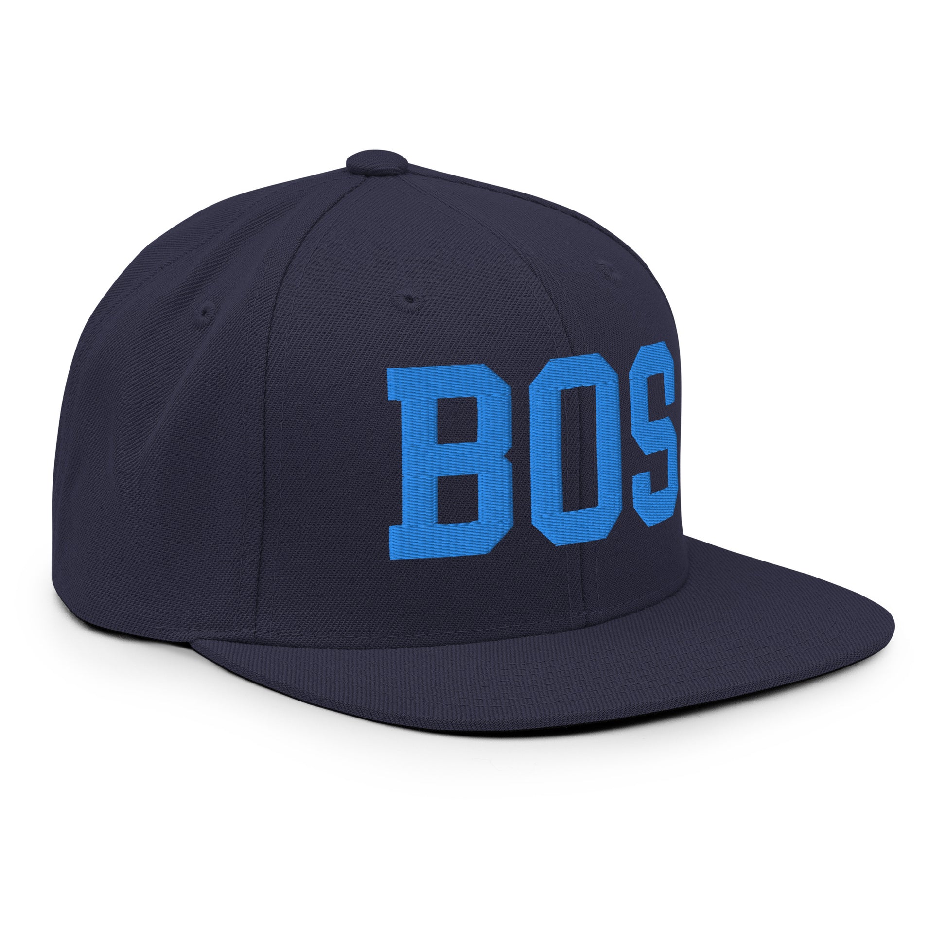 College-Style Classic Snapback Hat • Aqua Blue • BOS Boston • YHM Designs - Image 10