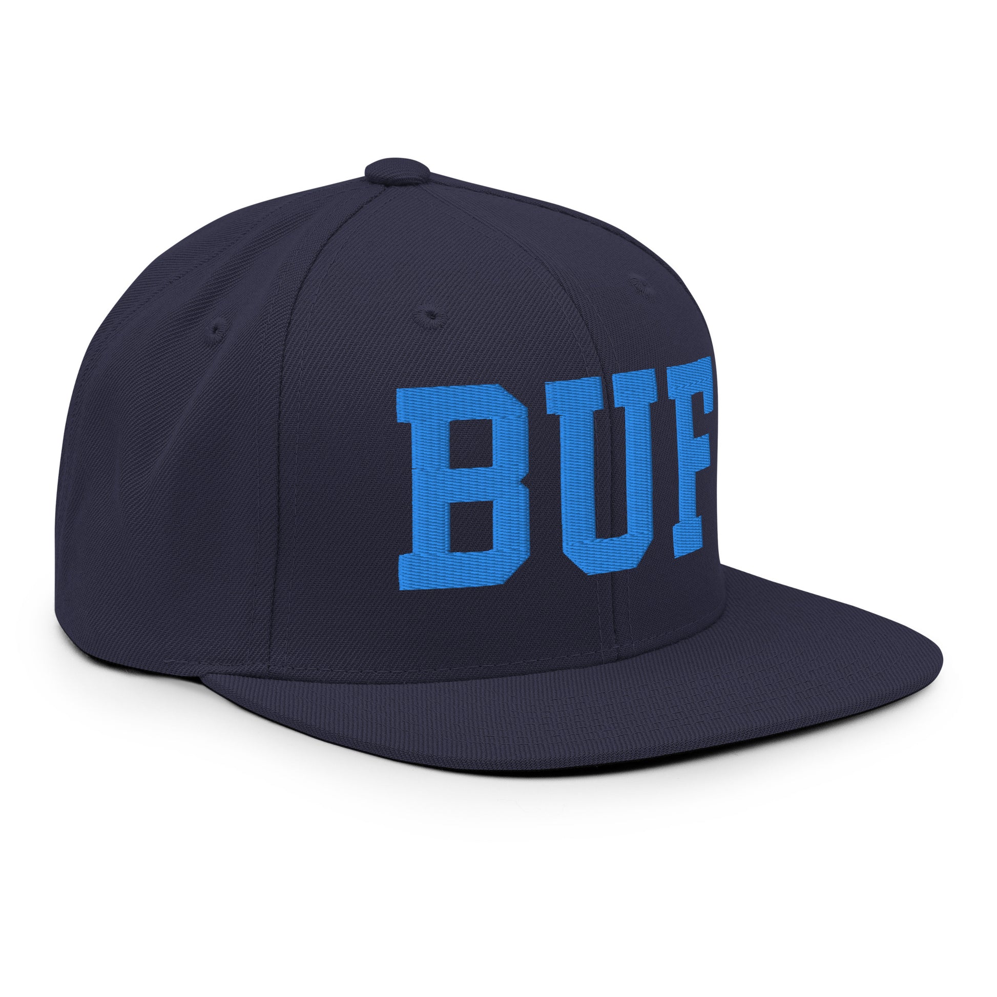 College-Style Classic Snapback Hat • Aqua Blue • BUF Buffalo • YHM Designs - Image 10