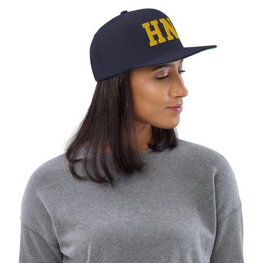 College-Style Classic Snapback Hat • Gold • HNL Honolulu • YHM Designs - Image 02