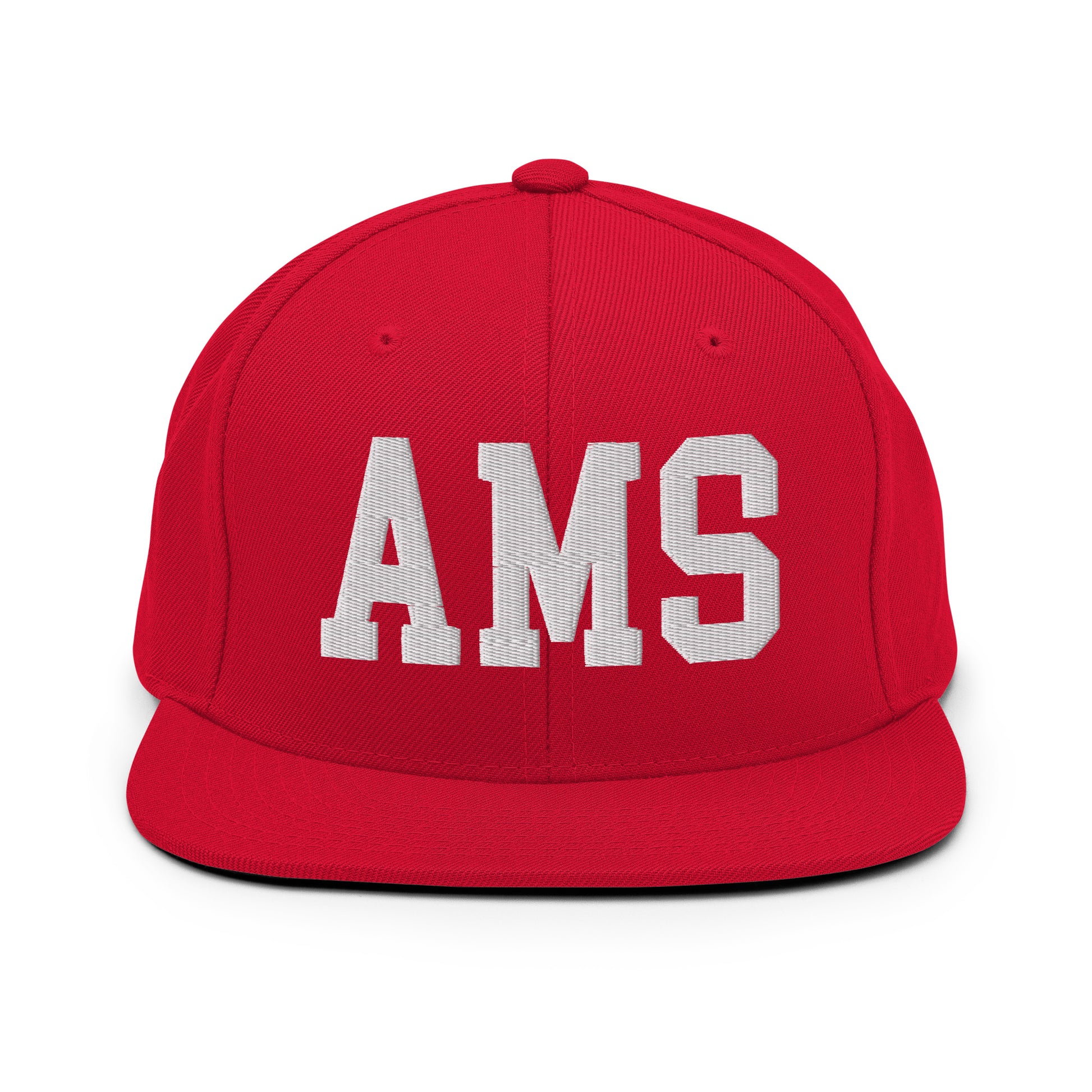 College-Style Classic Snapback Hat • White • AMS Amsterdam • YHM Designs - Image 26