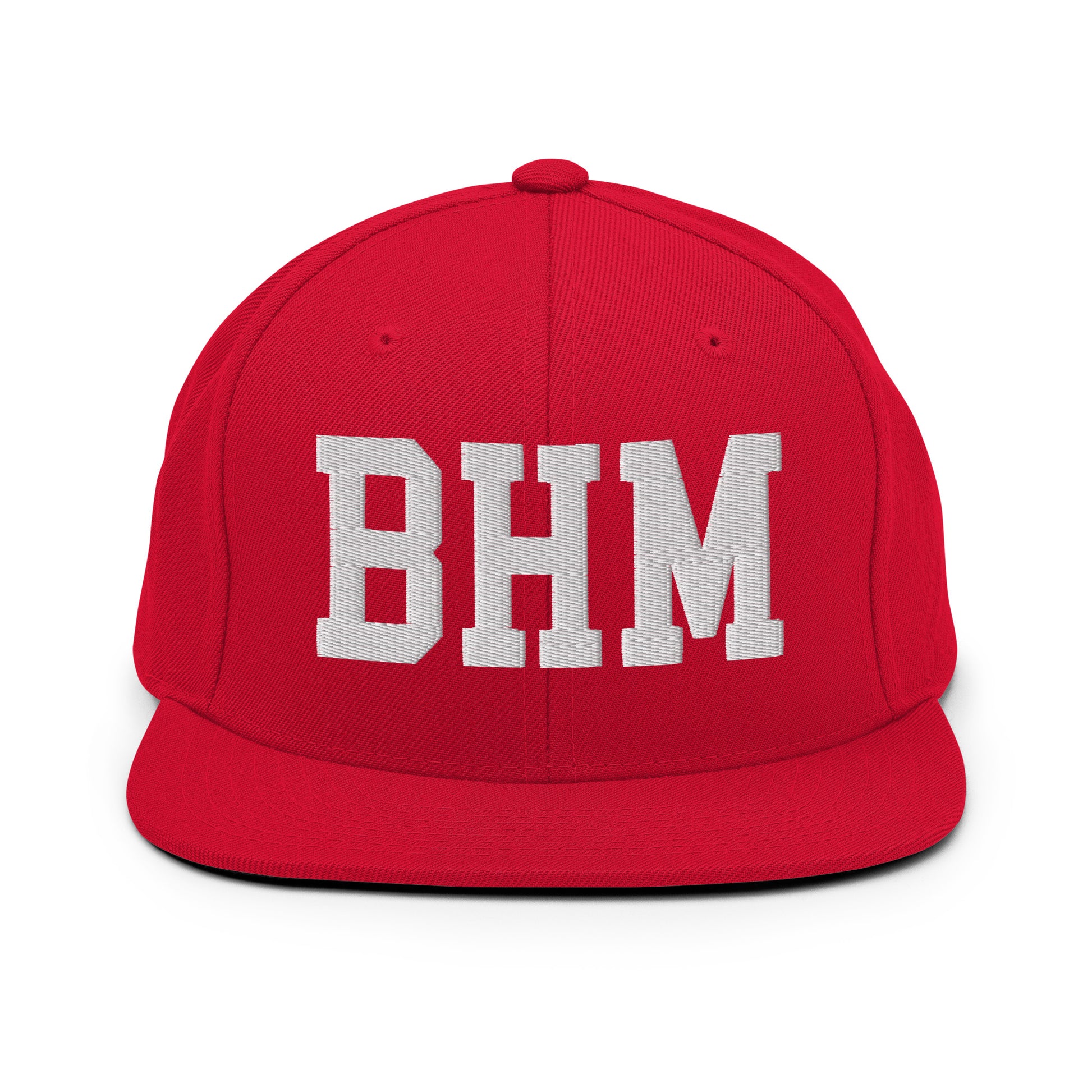 College-Style Classic Snapback Hat • White • BHM Birmingham • YHM Designs - Image 26