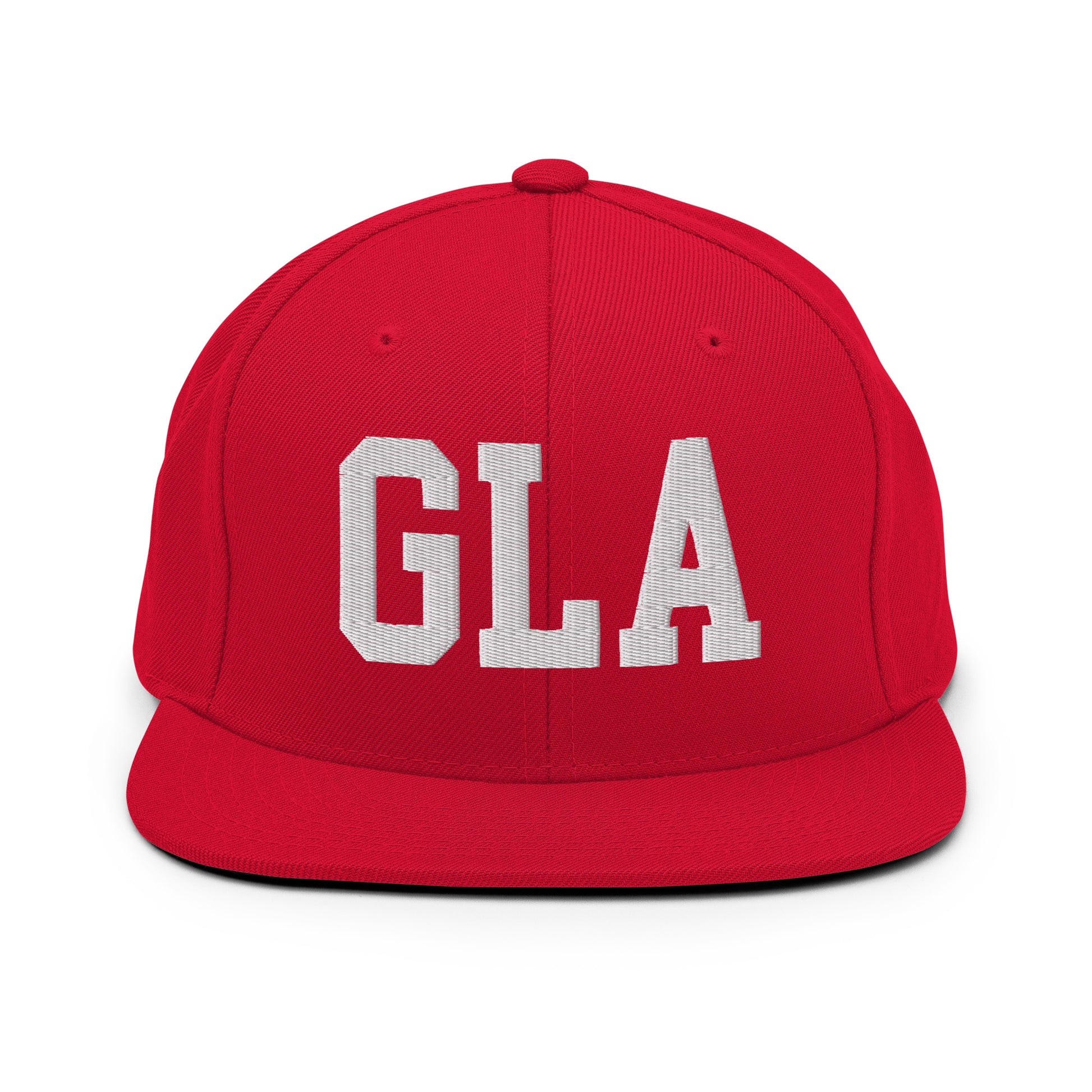 College-Style Classic Snapback Hat • White • GLA Glasgow • YHM Designs - Image 26