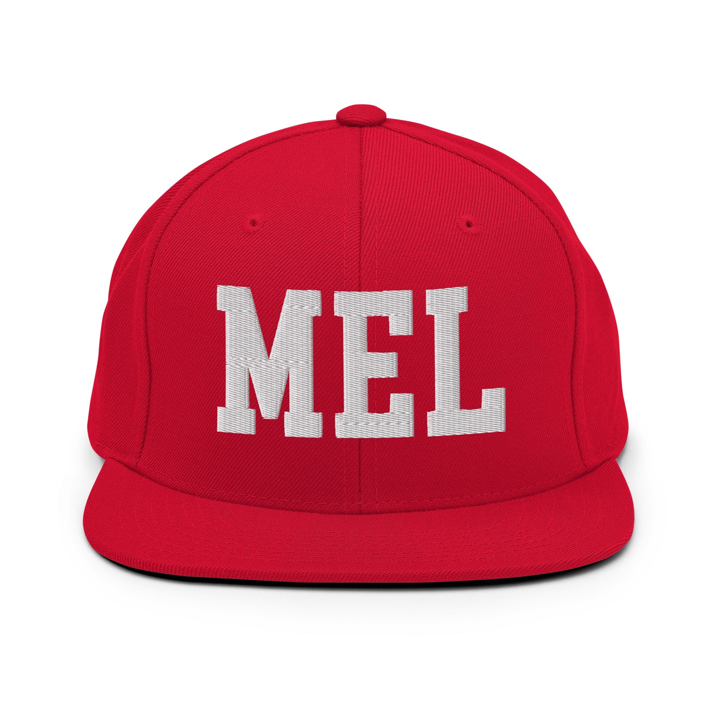 College-Style Classic Snapback Hat • White • MEL Melbourne Souvenir • YHM Designs - Image 26