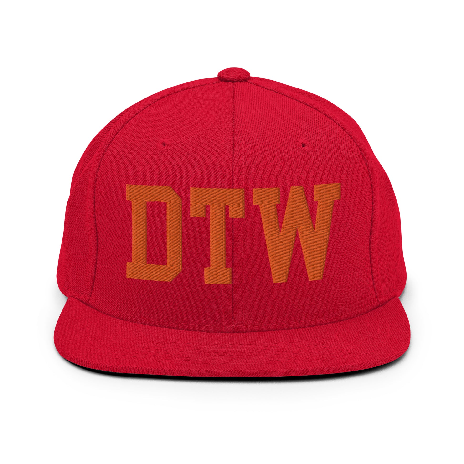 College-Style Classic Snapback Hat • Orange • DTW Detroit • YHM Designs - Image 27
