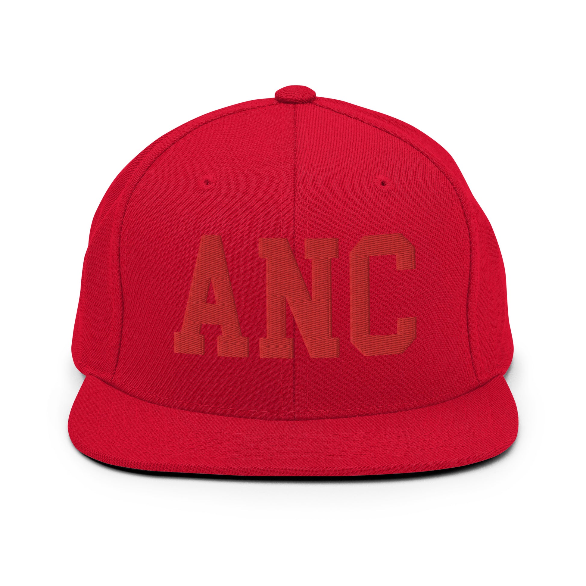 College-Style Classic Snapback Hat • Red • ANC Anchorage • YHM Designs - Image 23