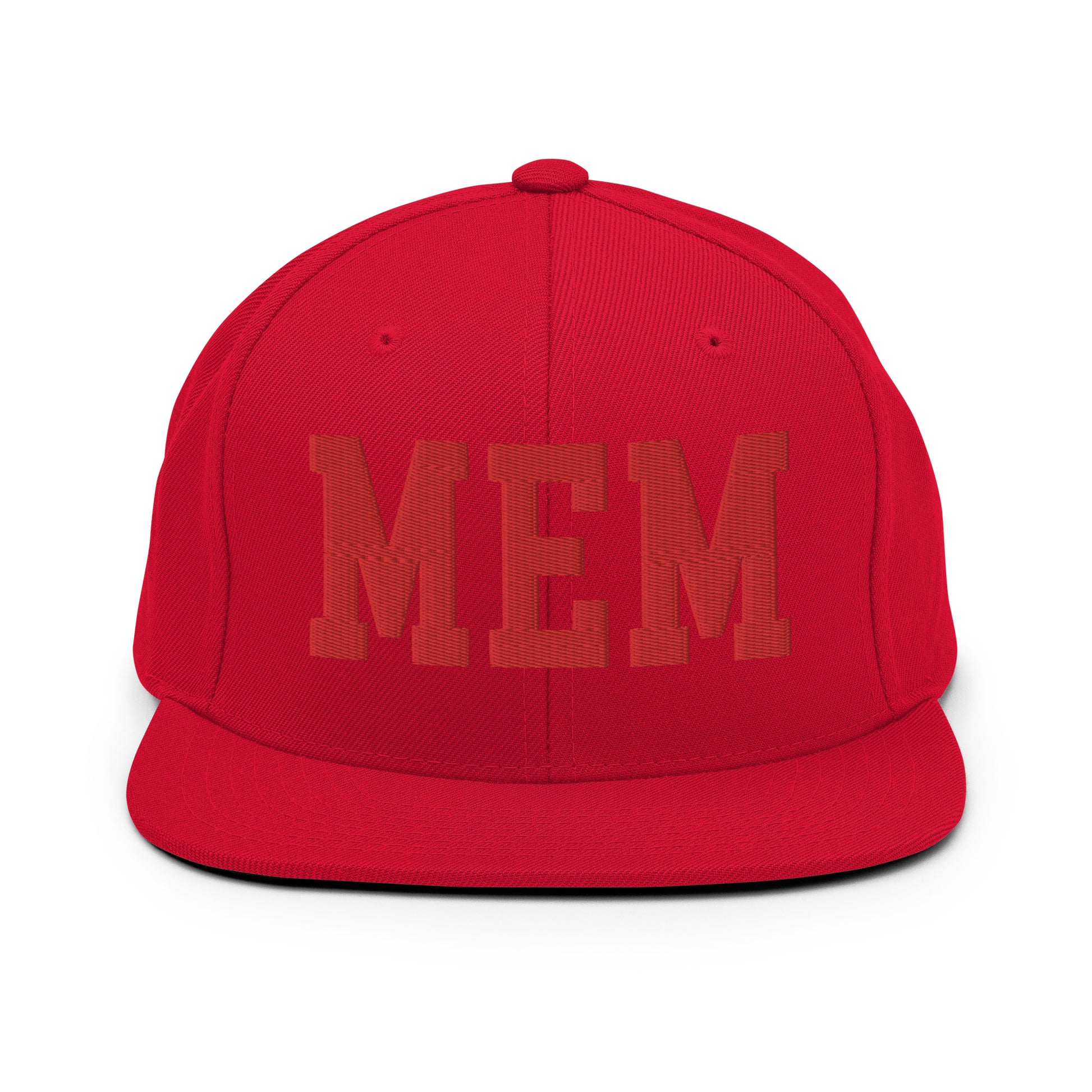 College-Style Classic Snapback Hat • Red • MEM Memphis • YHM Designs - Image 23