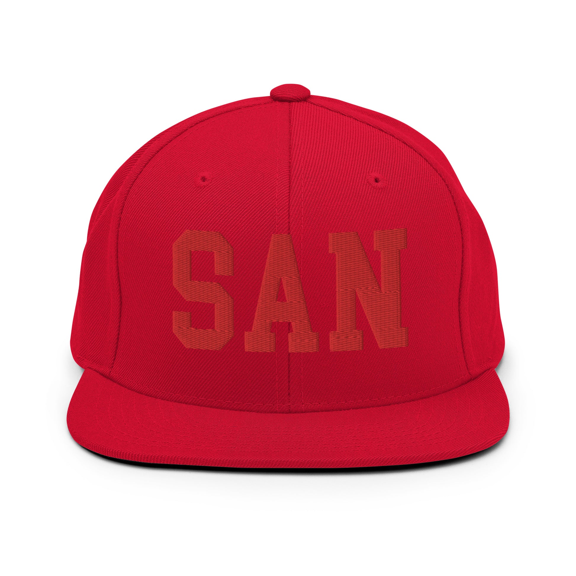 College-Style Classic Snapback Hat • Red • SAN San Diego • YHM Designs - Image 23