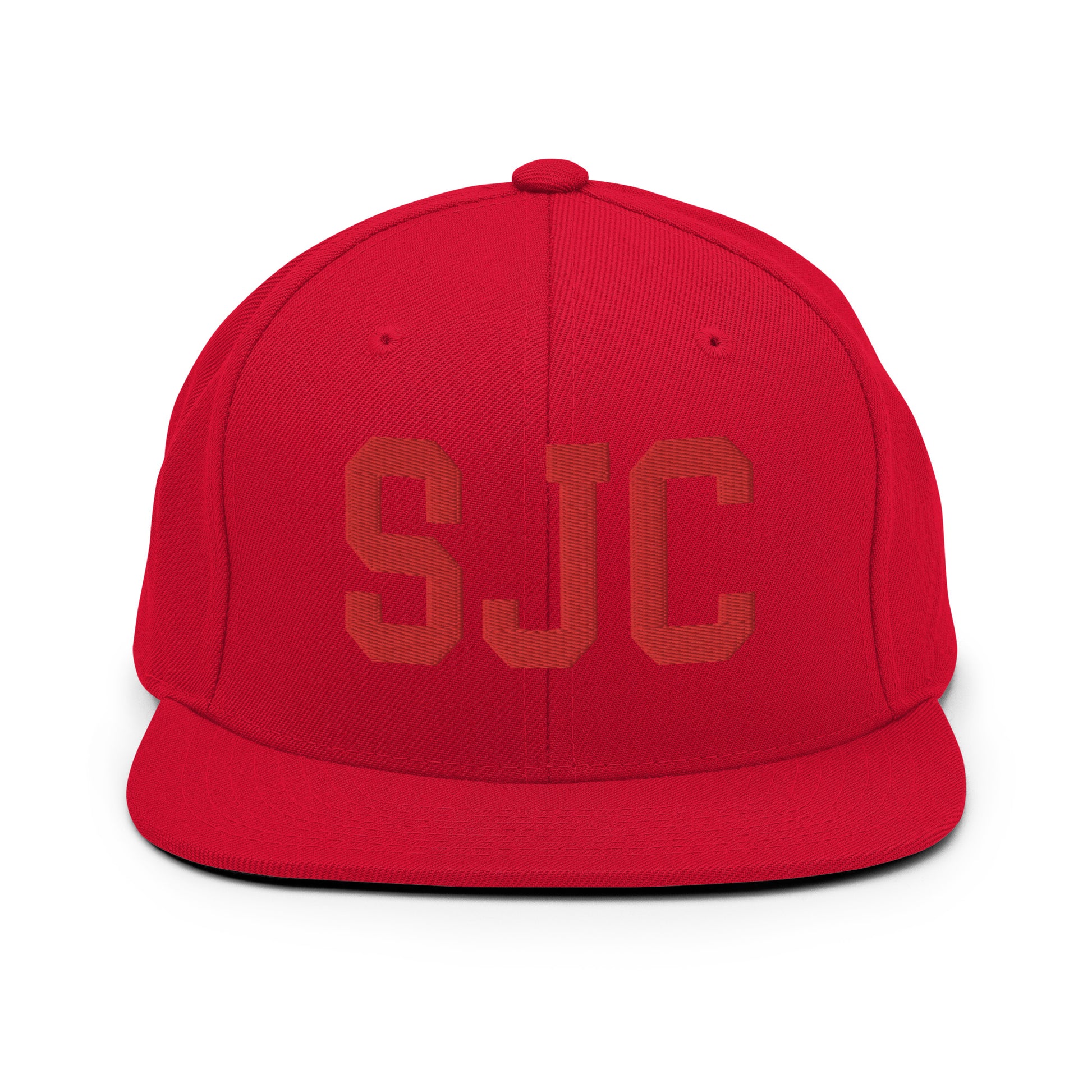 College-Style Classic Snapback Hat • Red • SJC San Jose • YHM Designs - Image 23