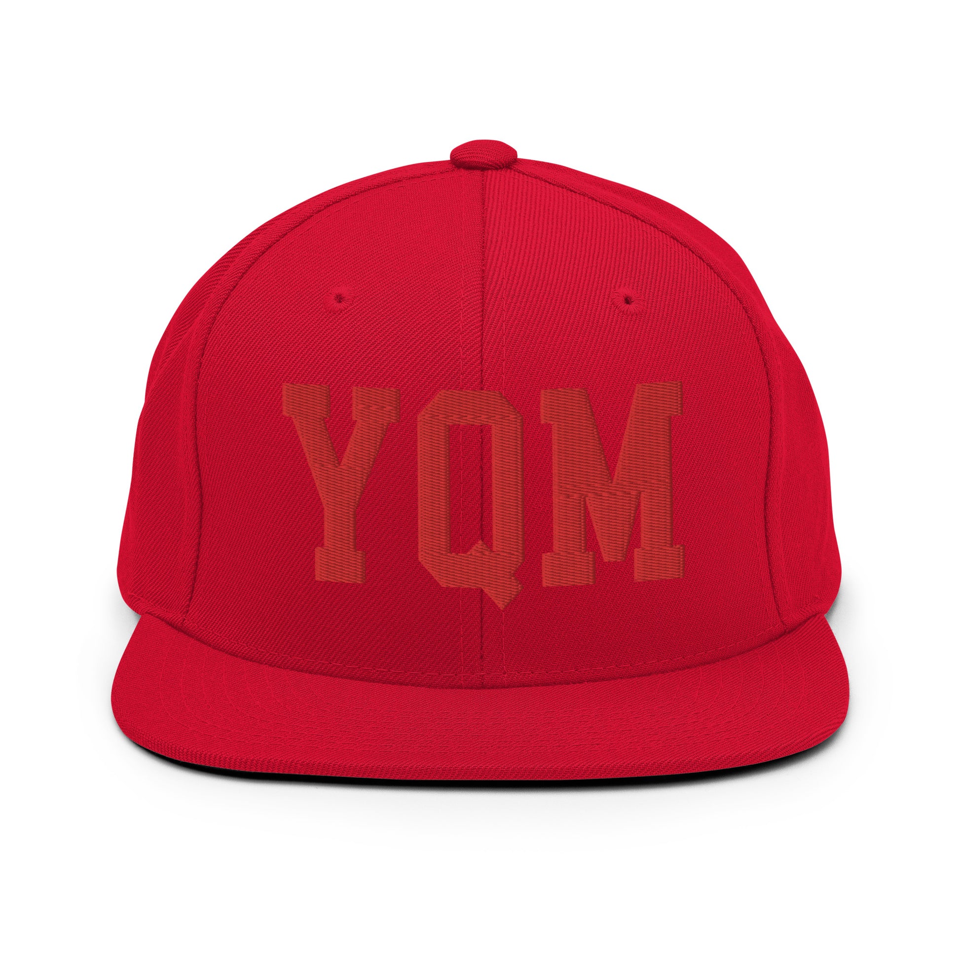 College-Style Classic Snapback Hat • Red • YQM Moncton • YHM Designs - Image 23