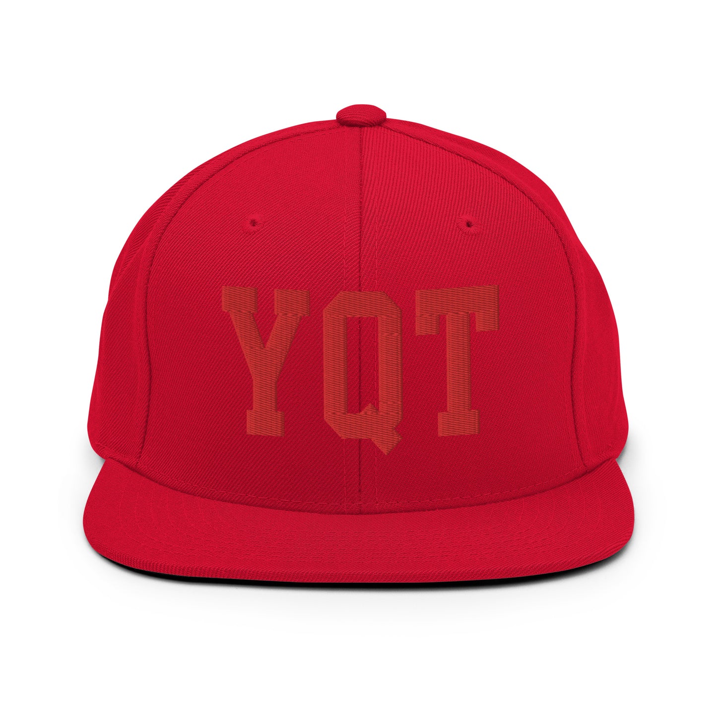 College-Style Classic Snapback Hat • Red • YQT Thunder Bay • YHM Designs - Image 23