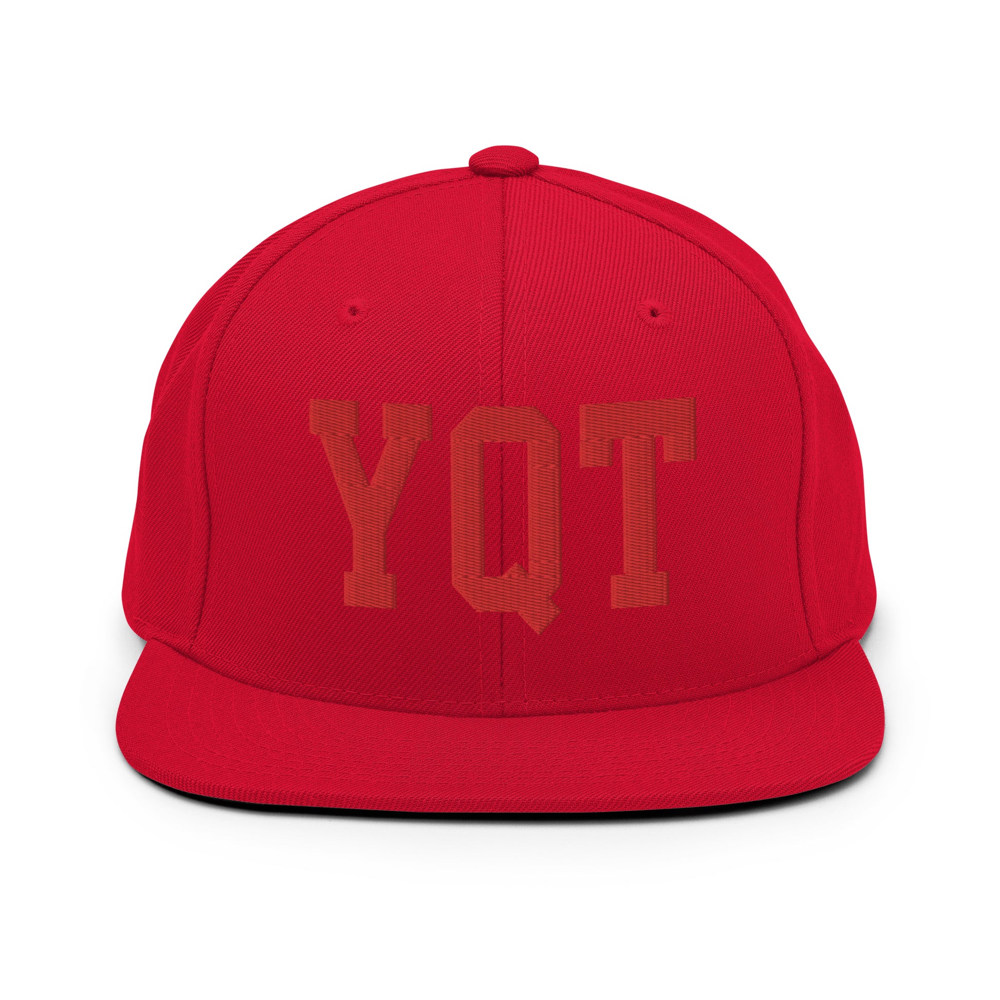 College-Style Classic Snapback Hat • Red • YQT Thunder Bay • YHM Designs - Image 23