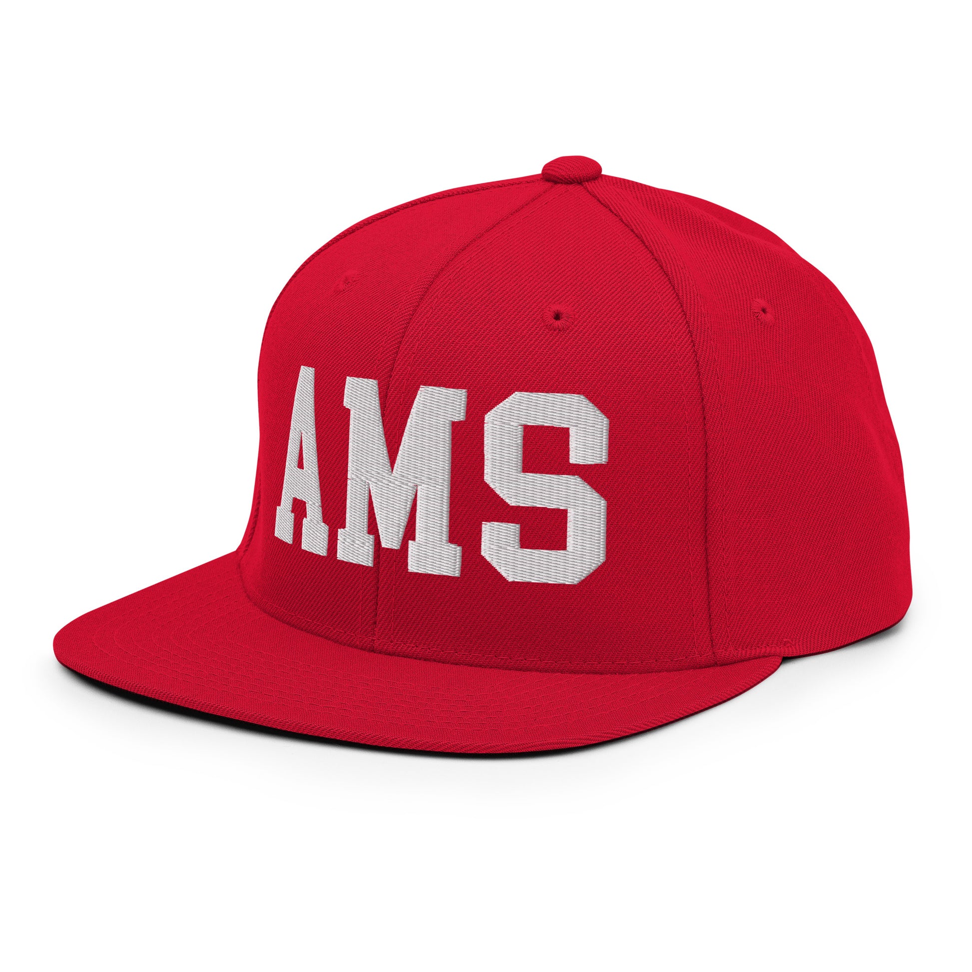 College-Style Classic Snapback Hat • White • AMS Amsterdam • YHM Designs - Image 28