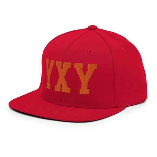 College-Style Classic Snapback Hat • Orange • YXY Whitehorse • YHM Designs - Image 01