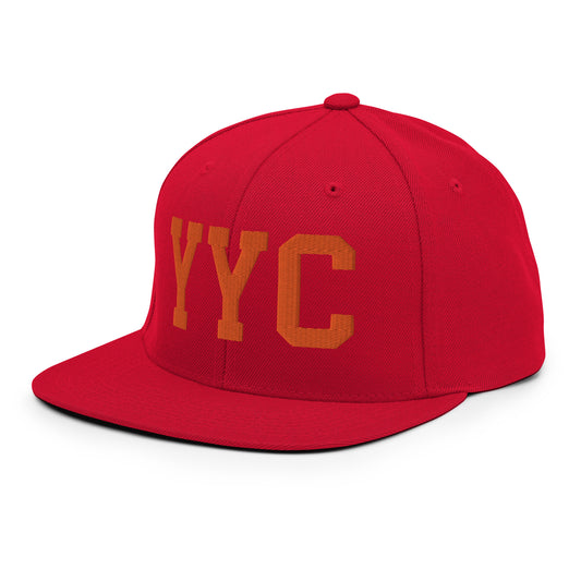 College-Style Classic Snapback Hat • Orange • YYC Calgary • YHM Designs - Image 01