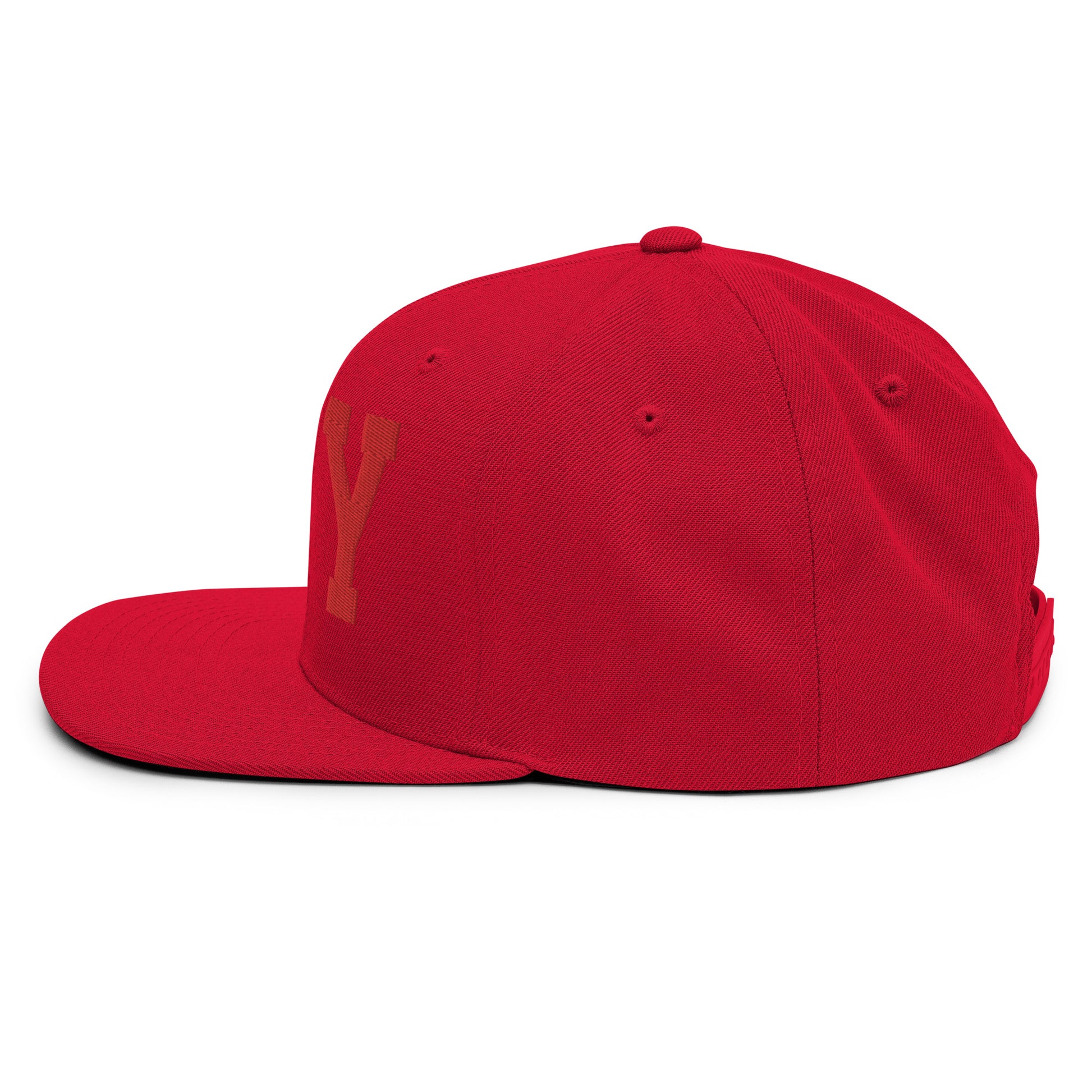 College-Style Classic Snapback Hat • Red • YXY Whitehorse • YHM Designs - Image 26