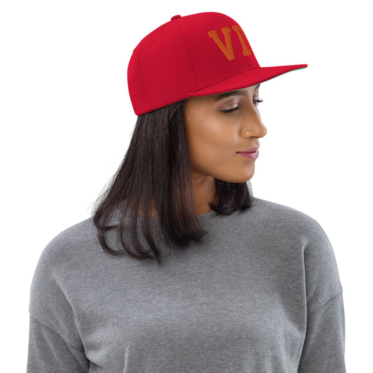 College-Style Classic Snapback Hat • Orange • VIE Vienna • YHM Designs - Image 02