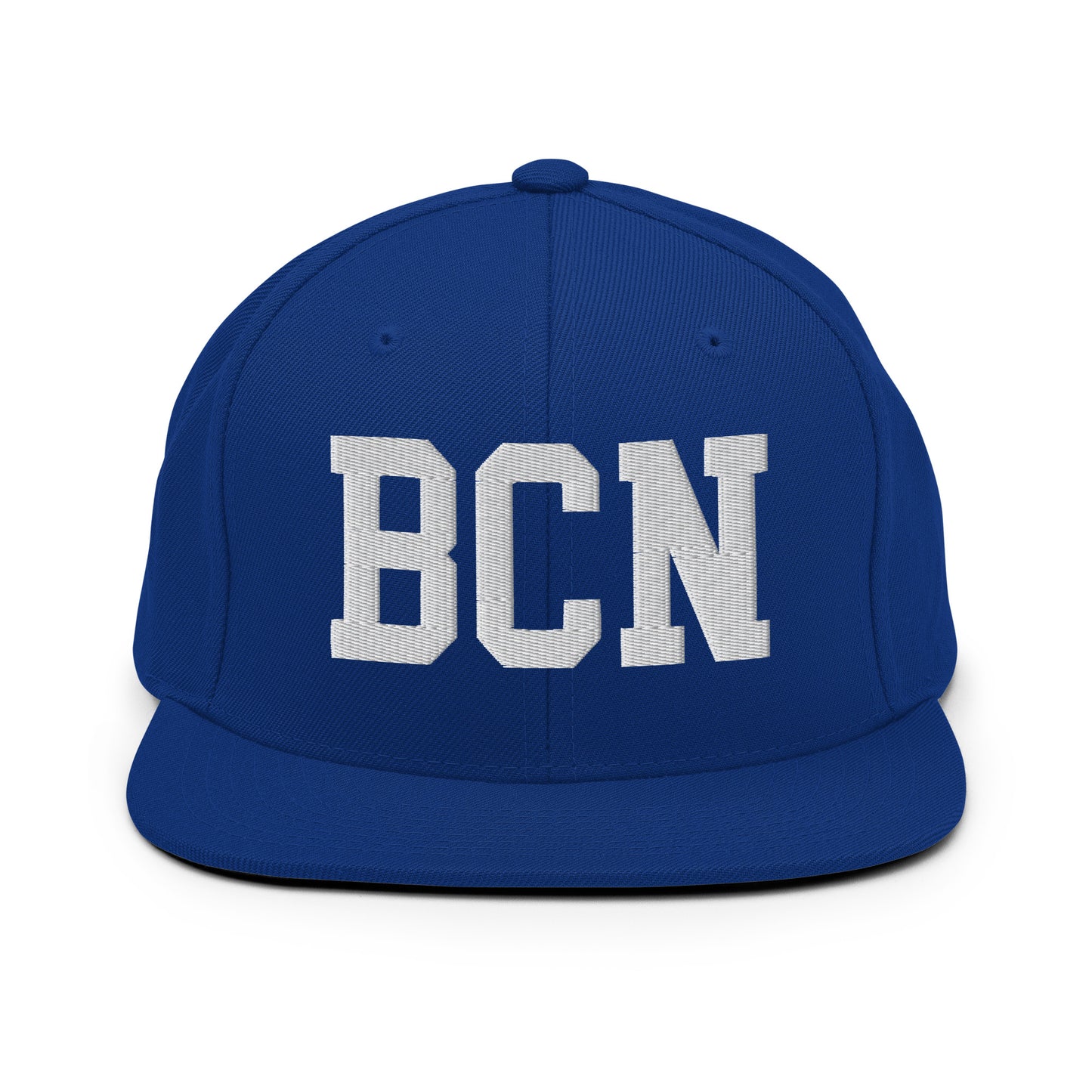 College-Style Classic Snapback Hat • White • BCN Barcelona Souvenir • YHM Designs - Image 11