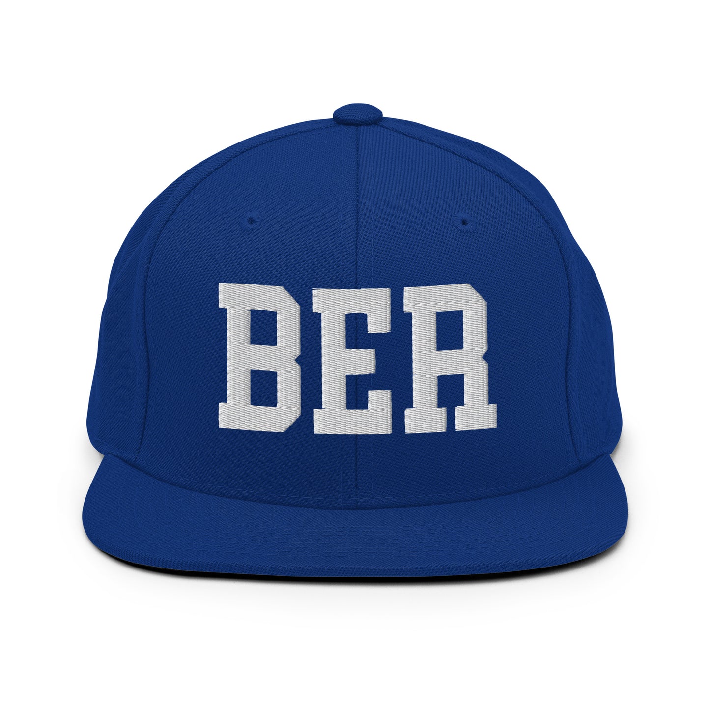College-Style Classic Snapback Hat • White • BER Berlin Souvenir • YHM Designs - Image 11