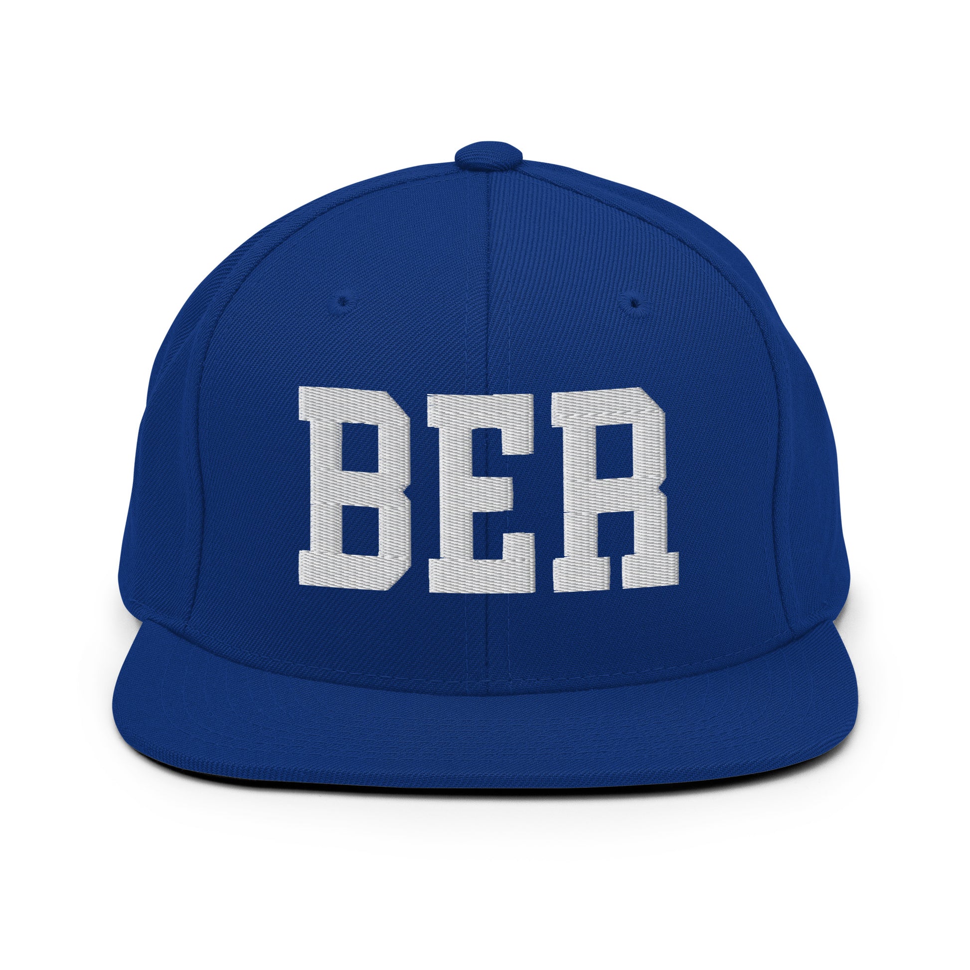College-Style Classic Snapback Hat • White • BER Berlin Souvenir • YHM Designs - Image 11